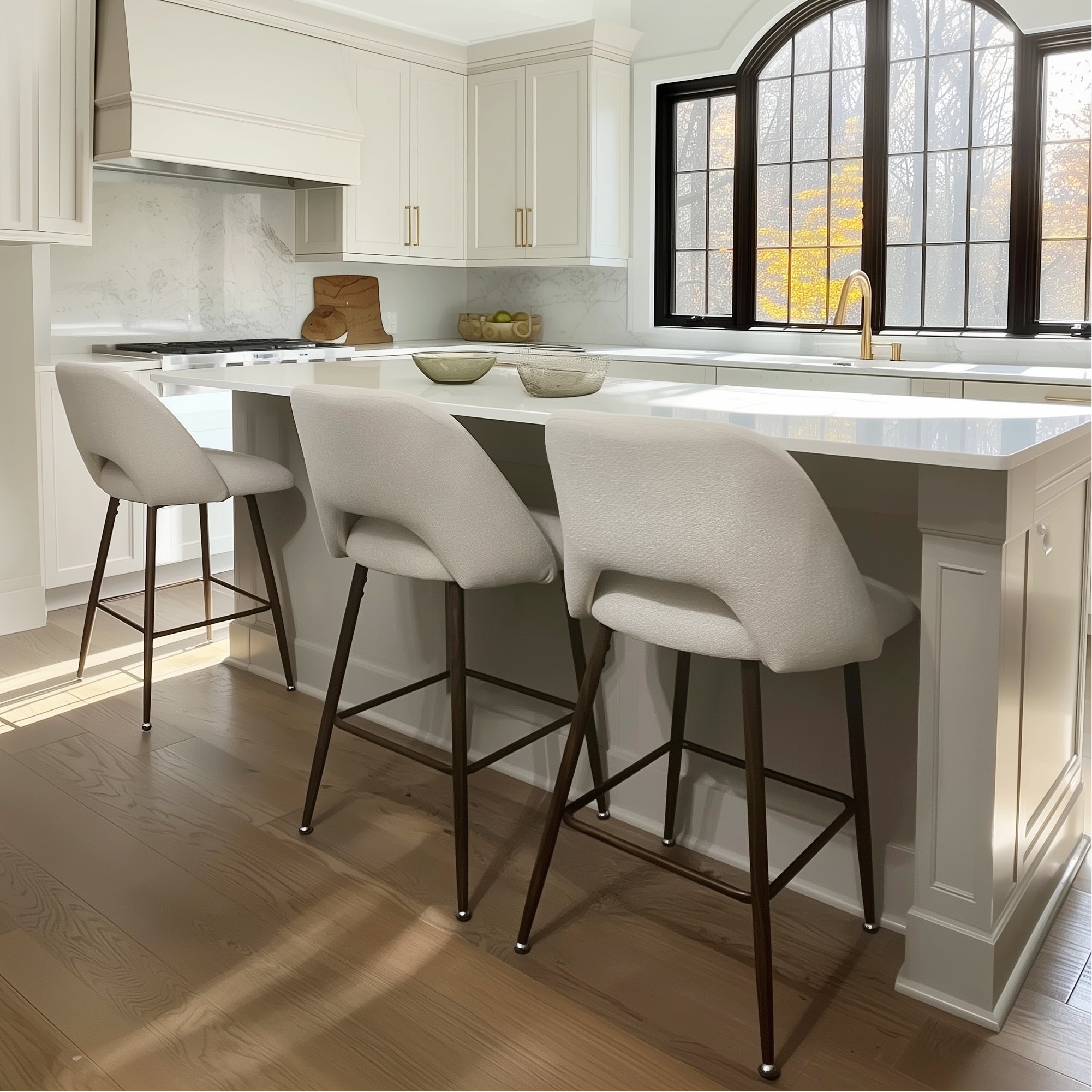 Edwin 26" Modern Upholstered Counter Stool (Set of 3)