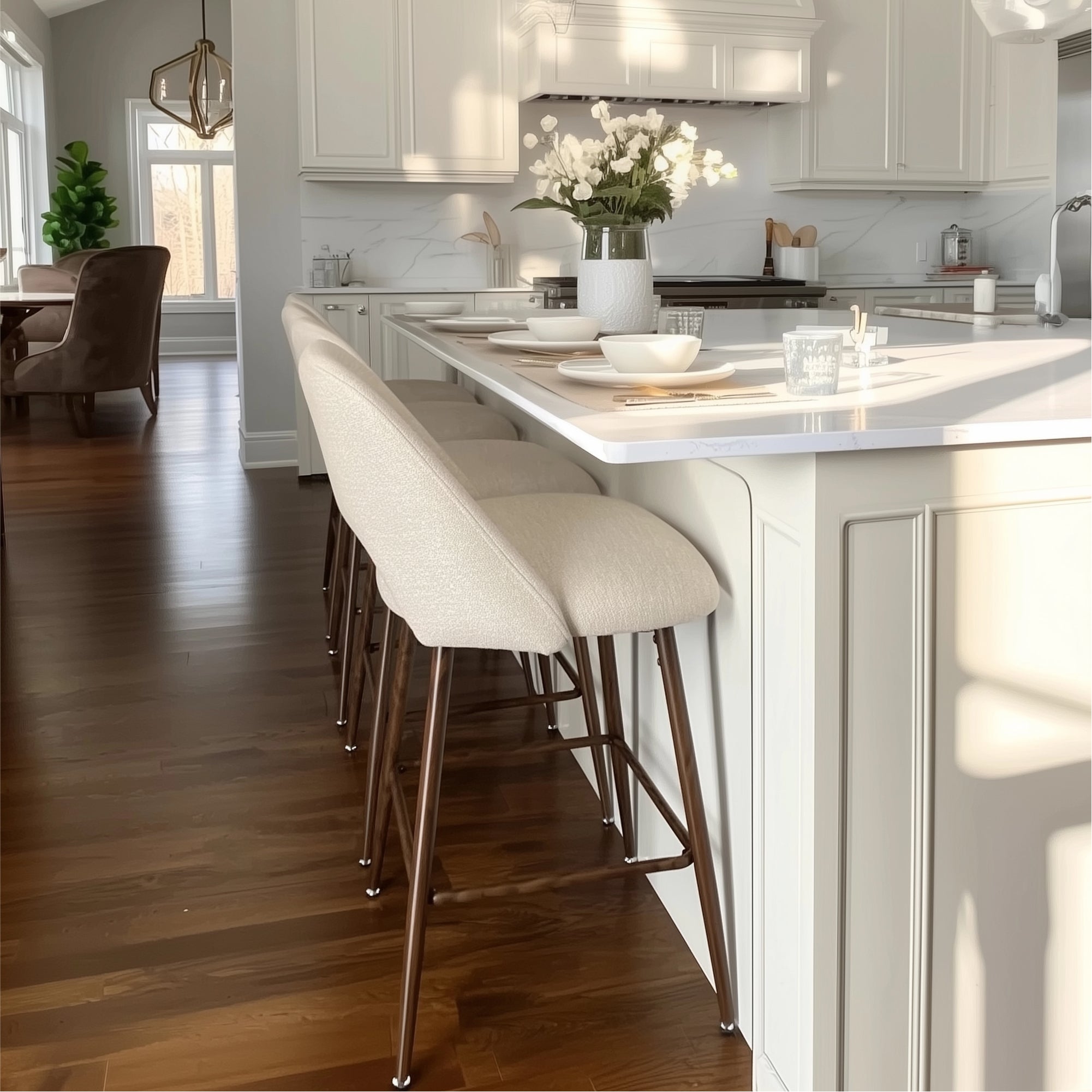 Edwin 26" Modern Upholstered Counter Stool (Set of 3)