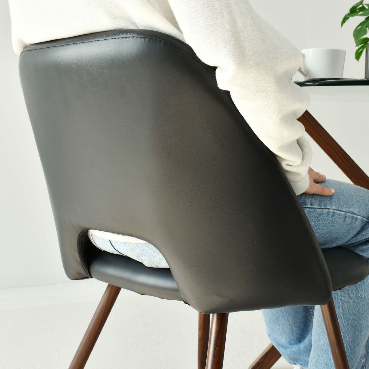 Edwin Modern Faux Leather Dining Chair (Set of 4)