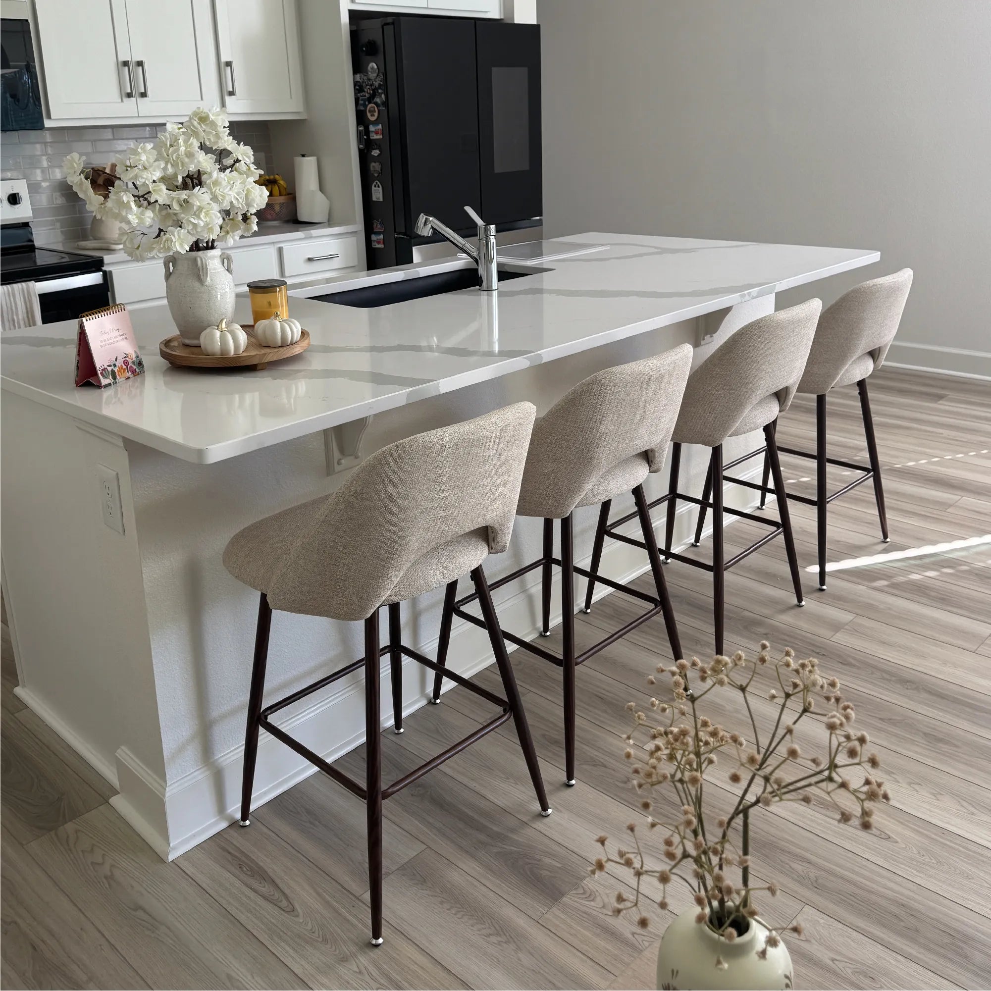 Edwin 26" Modern Upholstered Counter Stool (Set of 2)