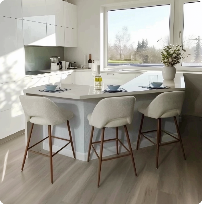 Edwin 26" Modern Upholstered Counter Stool (Set of 2)