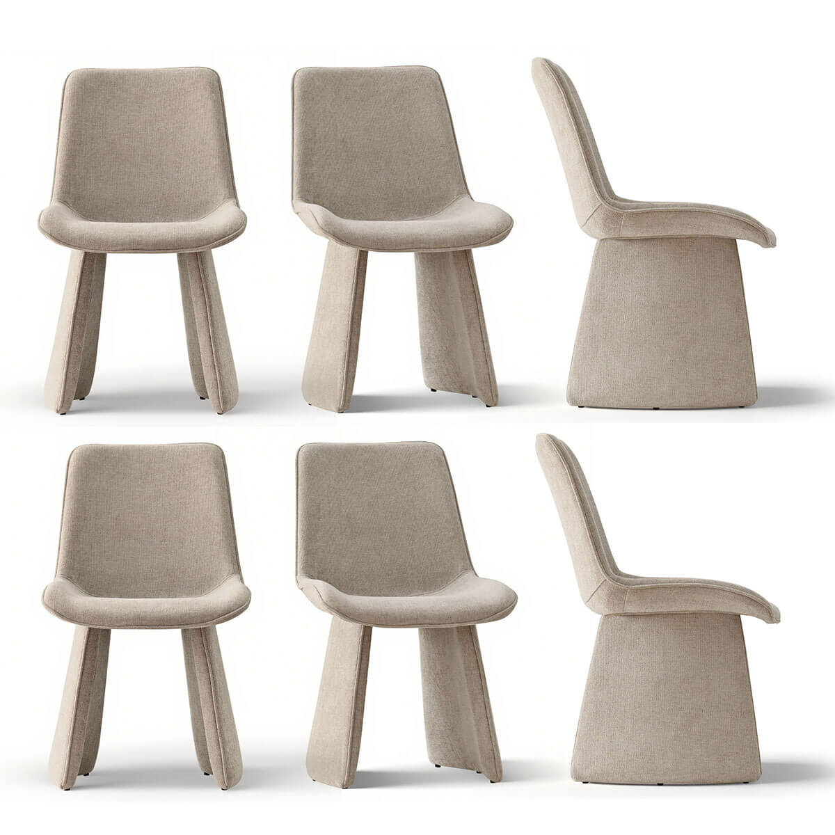 Elsa Modern Upholstered Dining Chairs (Set of 6)
