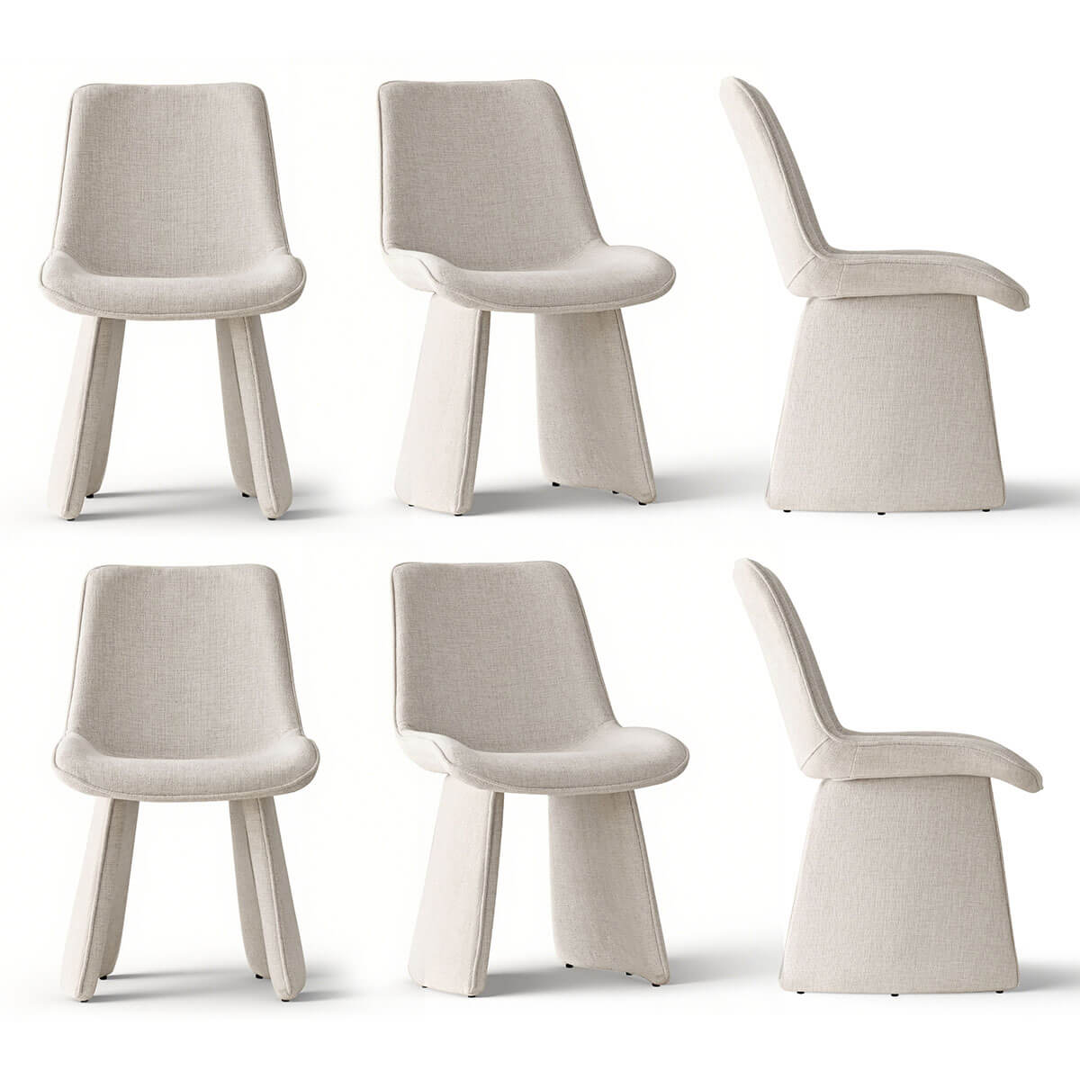 Elsa Modern Upholstered Dining Chairs (Set of 6)