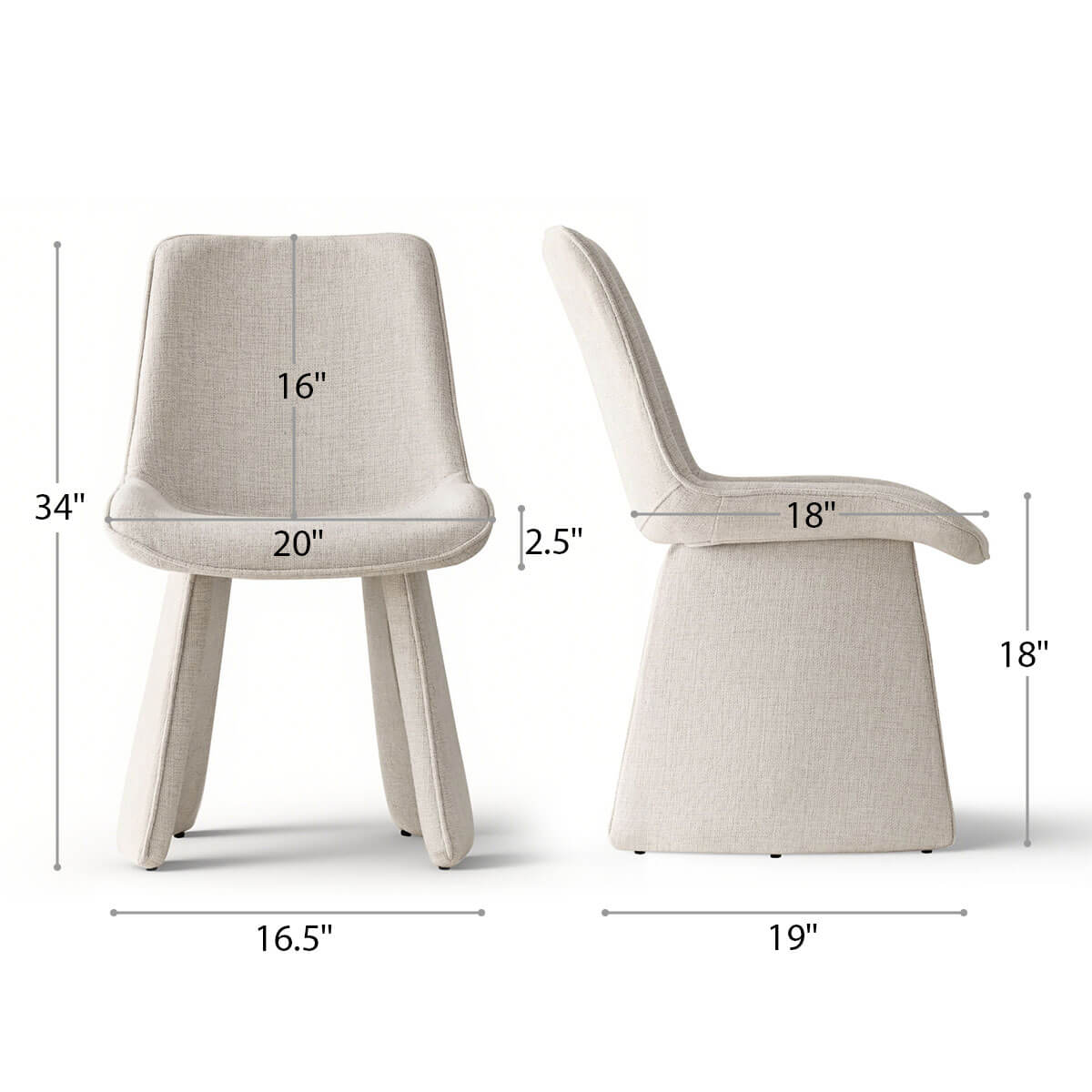 Elsa Modern Upholstered Dining Chairs (Set of 2)
