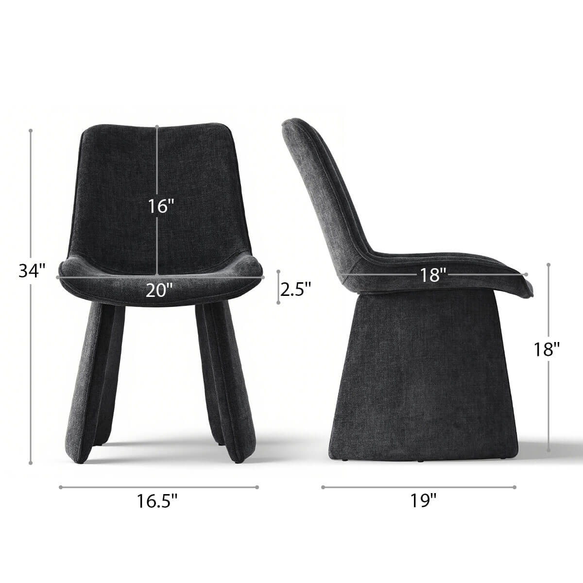 Elsa Modern Upholstered Dining Chairs (Set of 2)