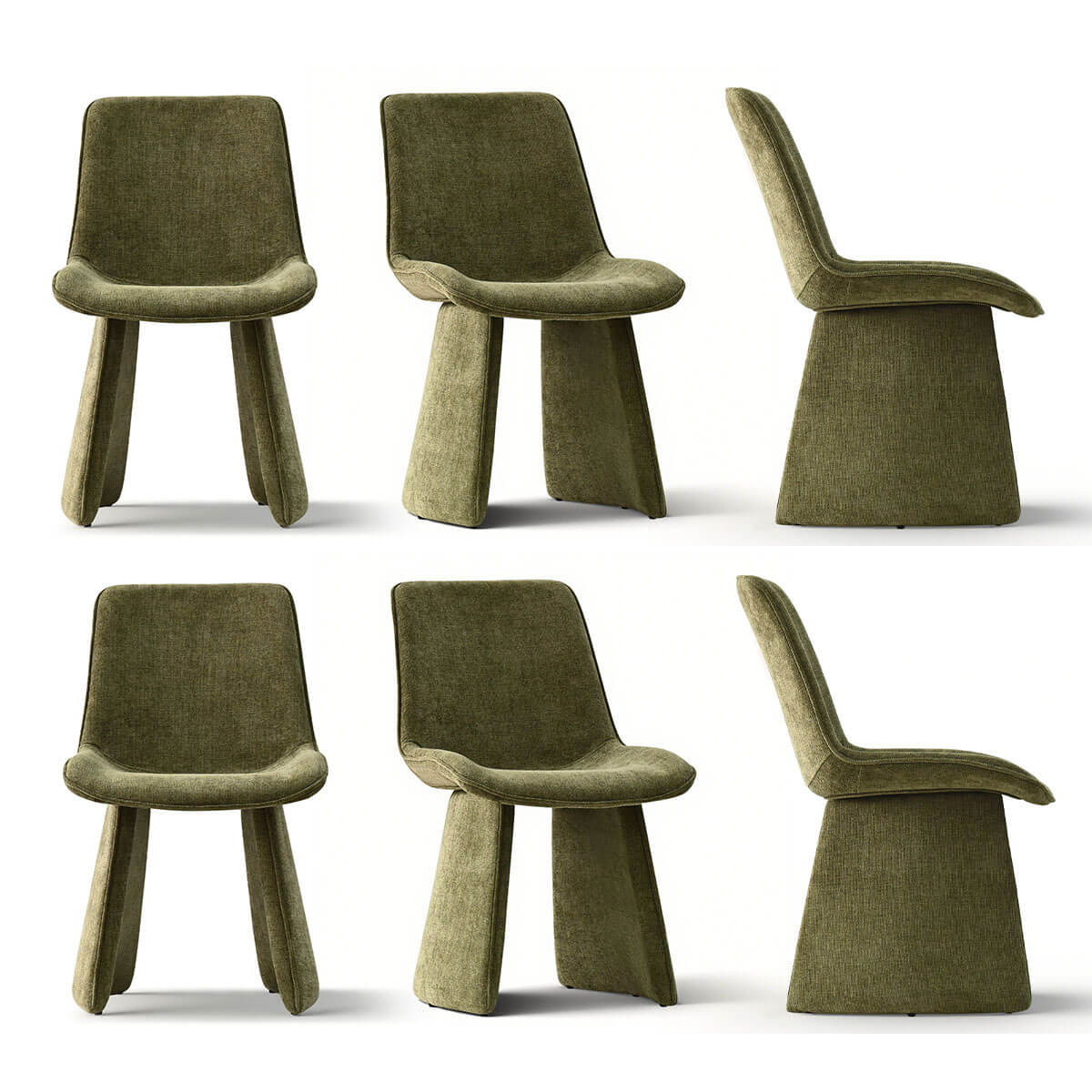 Elsa Modern Upholstered Dining Chairs (Set of 6)