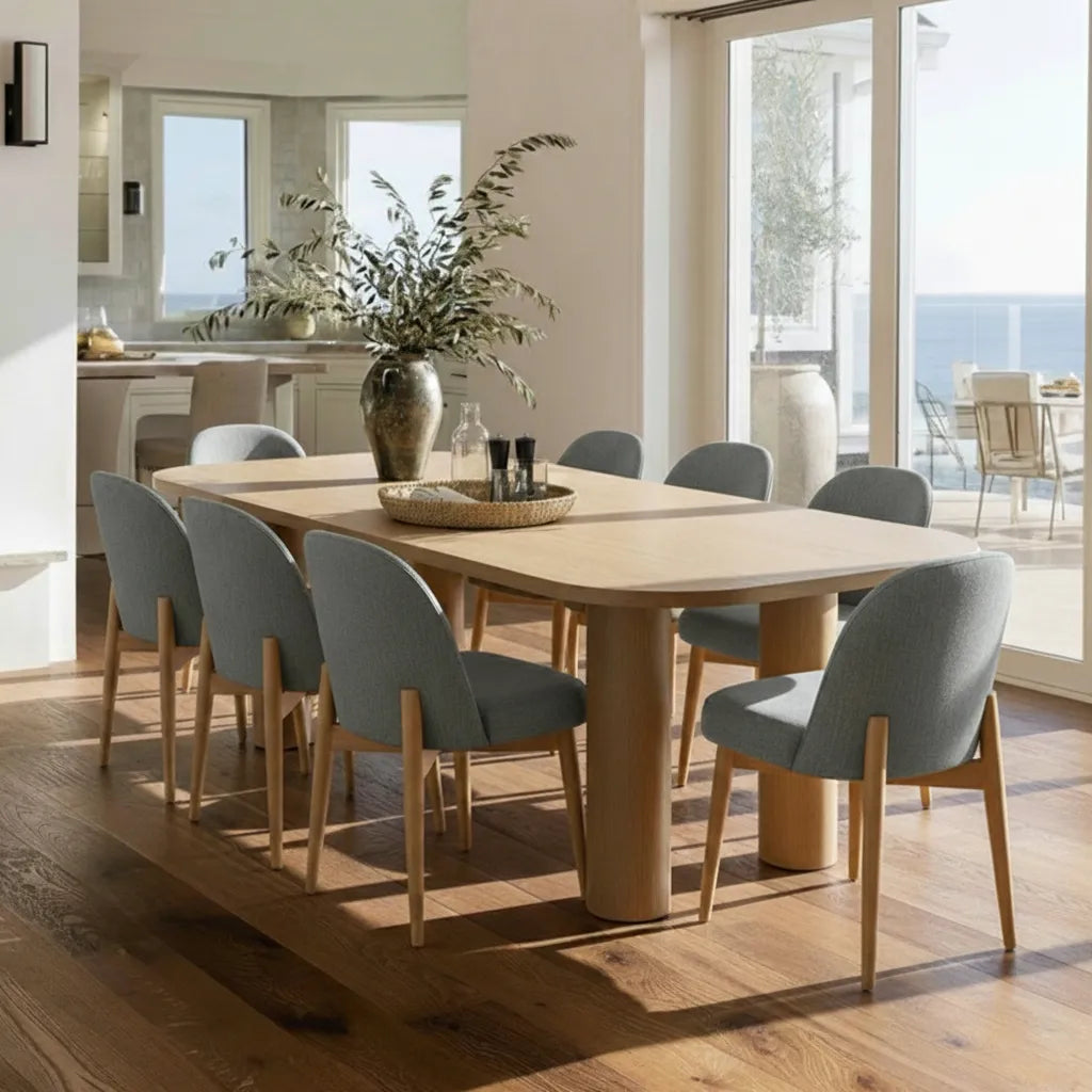 Doris Rolling Upholstered Dining Chair With Castors (Set of 6)