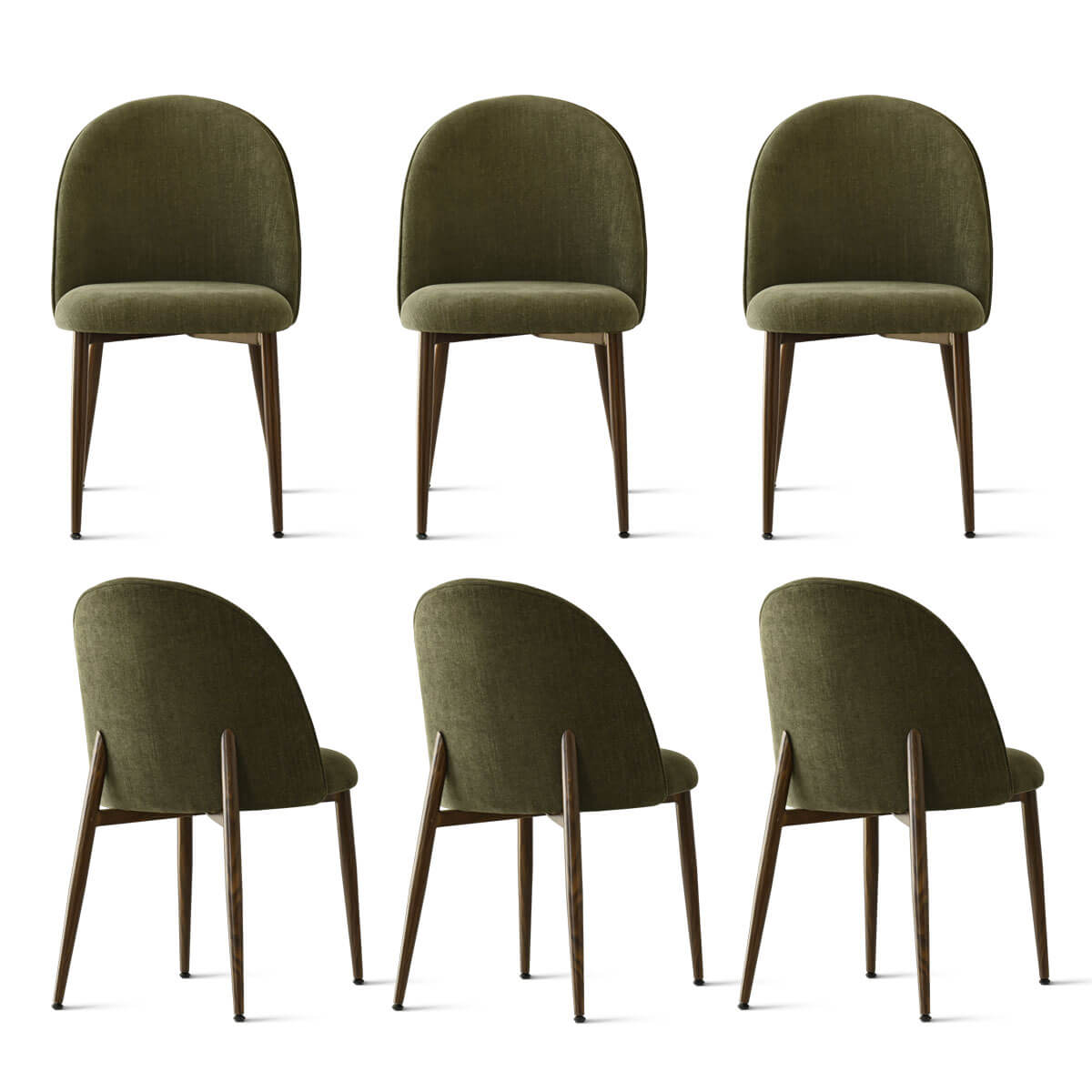 Goteborg Upholstered Dining Chair with Walnut legs (Set of 6)