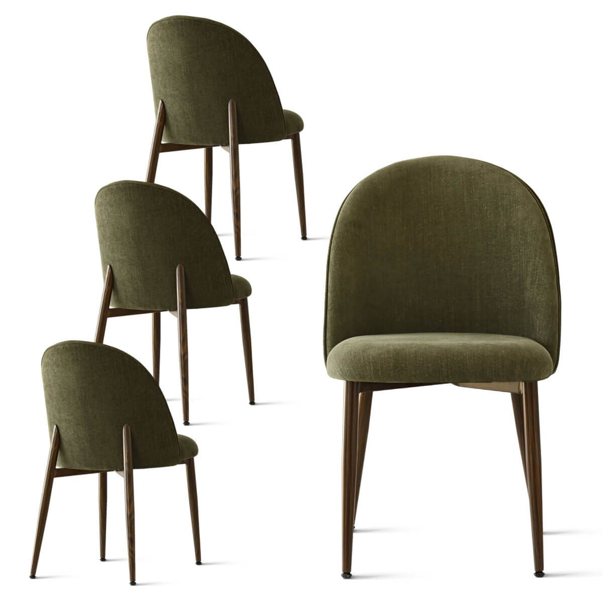 Goteborg Upholstered Dining Chair with Walnut legs (Set of 4)