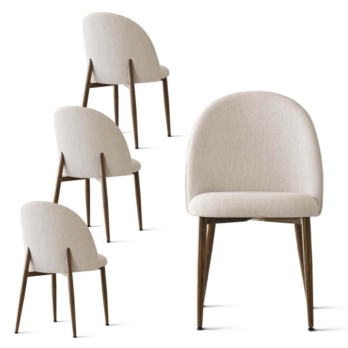 Goteborg Upholstered Dining Chair with Walnut legs (Set of 4)