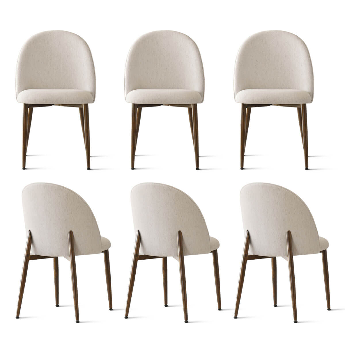 Goteborg Upholstered Dining Chair with Walnut legs (Set of 6)