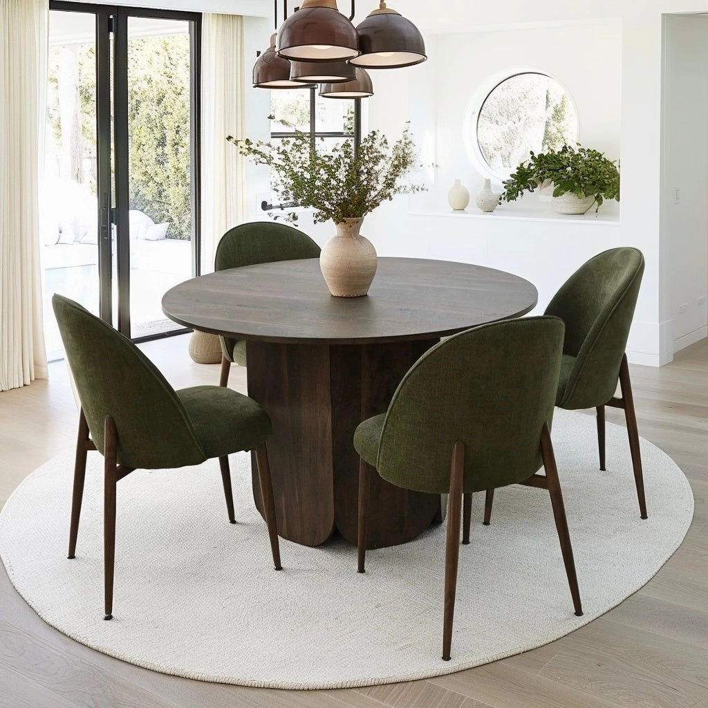 Goteborg Upholstered Dining Chair with Walnut legs (Set of 4)