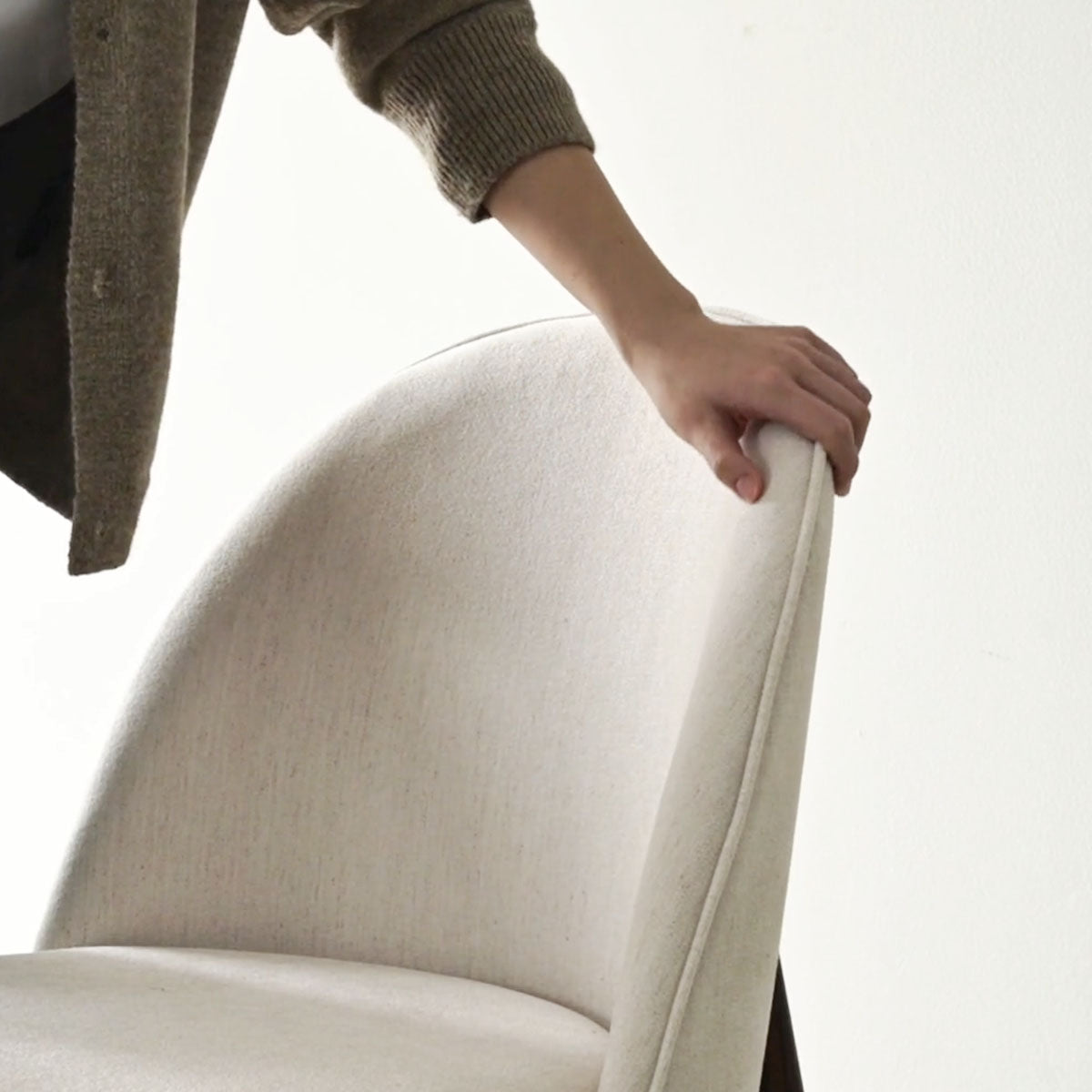 Goteborg Upholstered Dining Chair with Walnut legs (Set of 2)