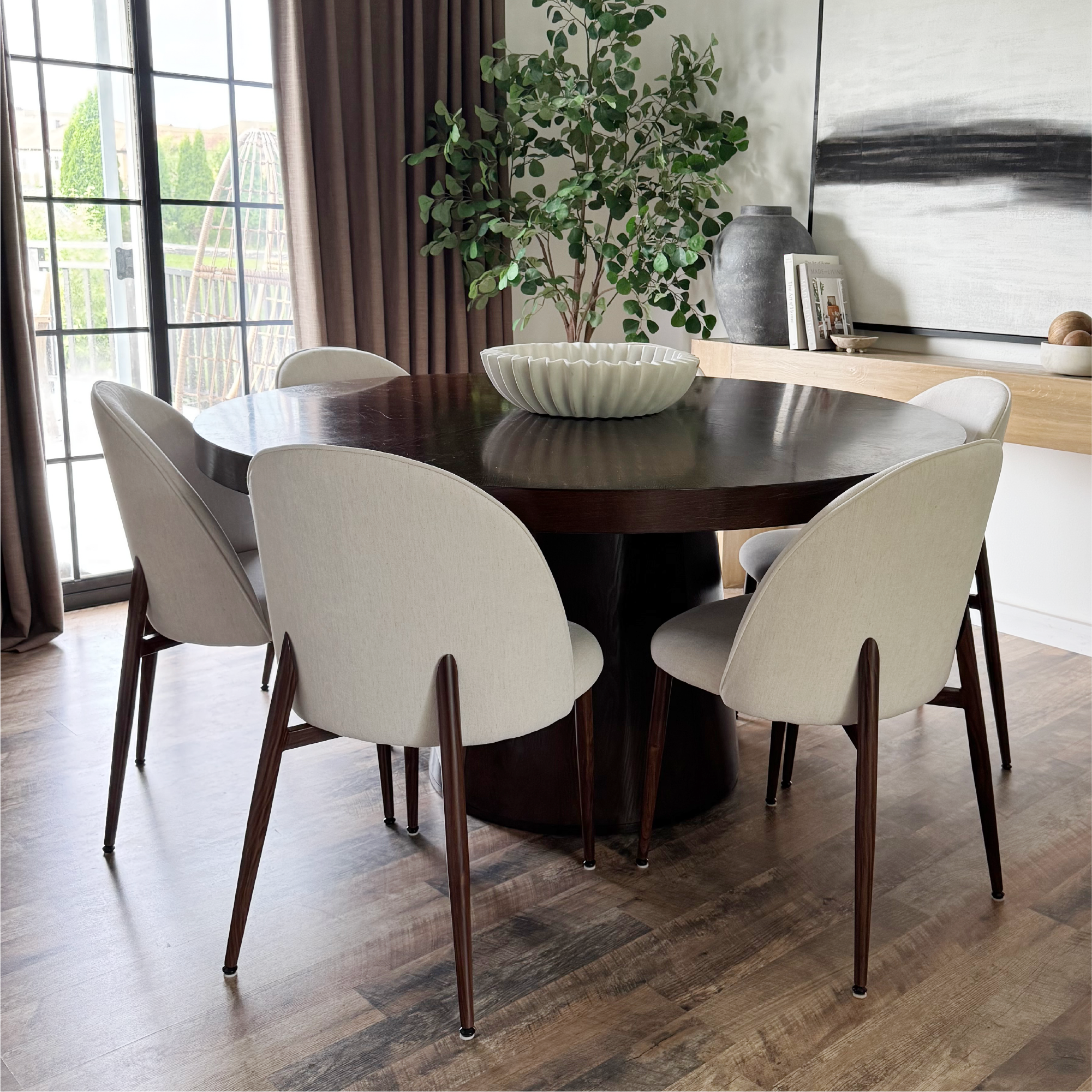 Goteborg Upholstered Dining Chair with Walnut legs (Set of 2)