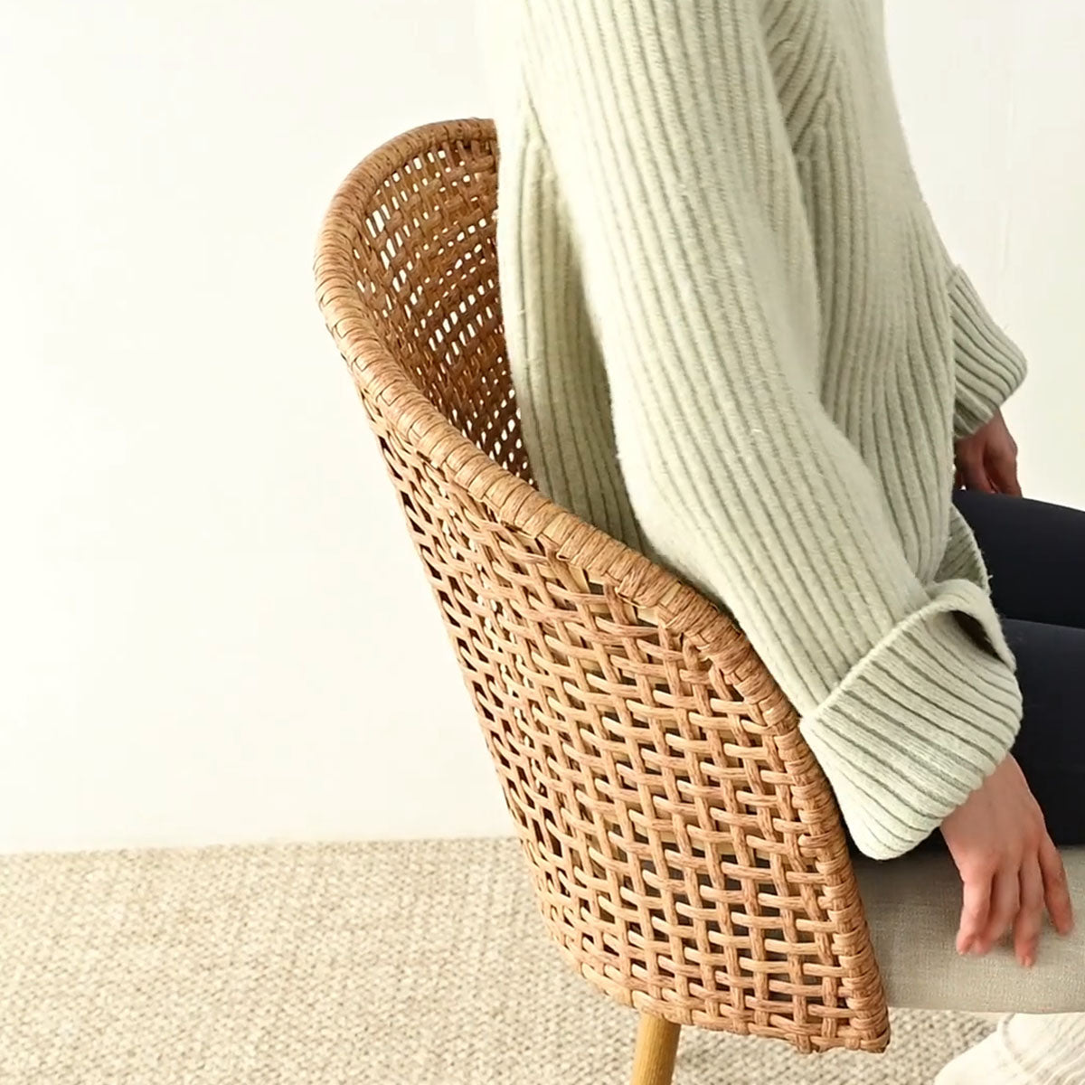 Grasse 29" Beige Rattan Upholstered Bar Stool (Set of 4)