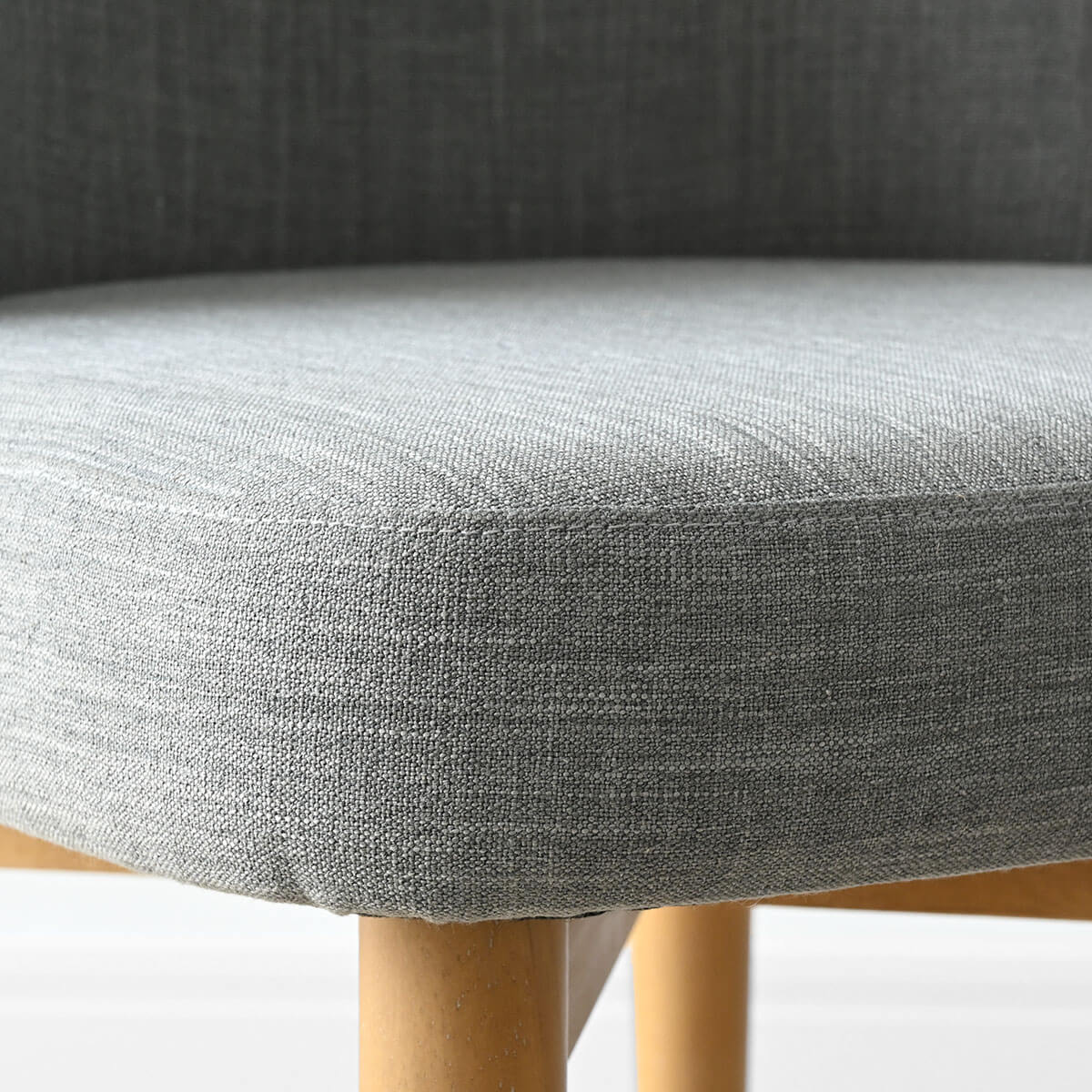 Havana Linen Upholstered Dining Chair with Solid Wood Legs (Set of 2)