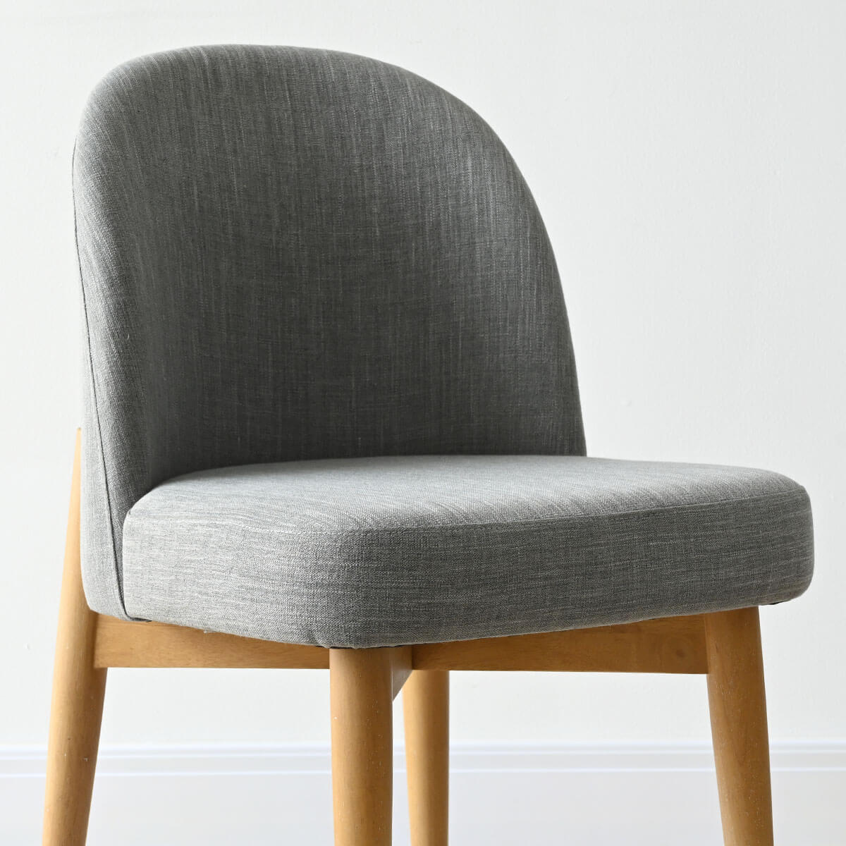 Havana Linen Upholstered Dining Chair with Solid Wood Legs (Set of 2)