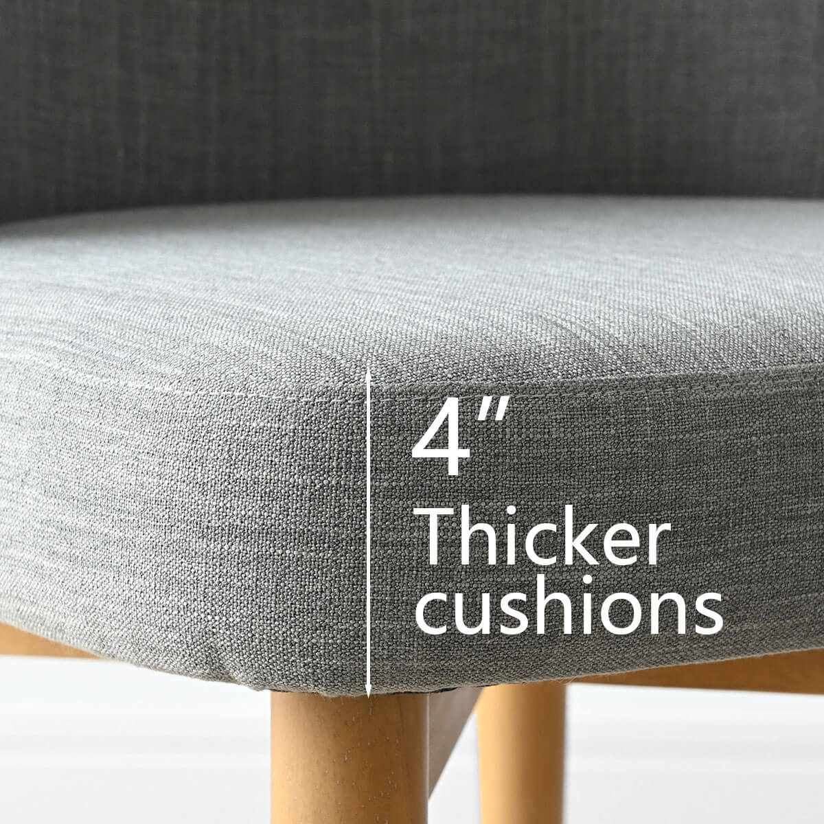 Havana Linen Upholstered Dining Chair with Solid Wood Legs (Set of 2)