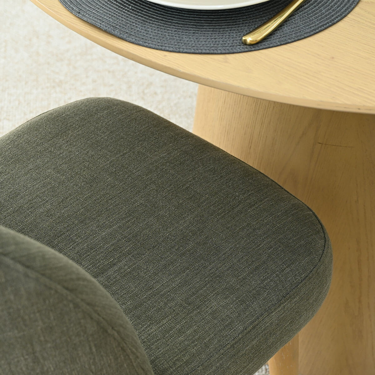 Havana Linen Upholstered Dining Chair with Solid Wood Legs (Set of 2)
