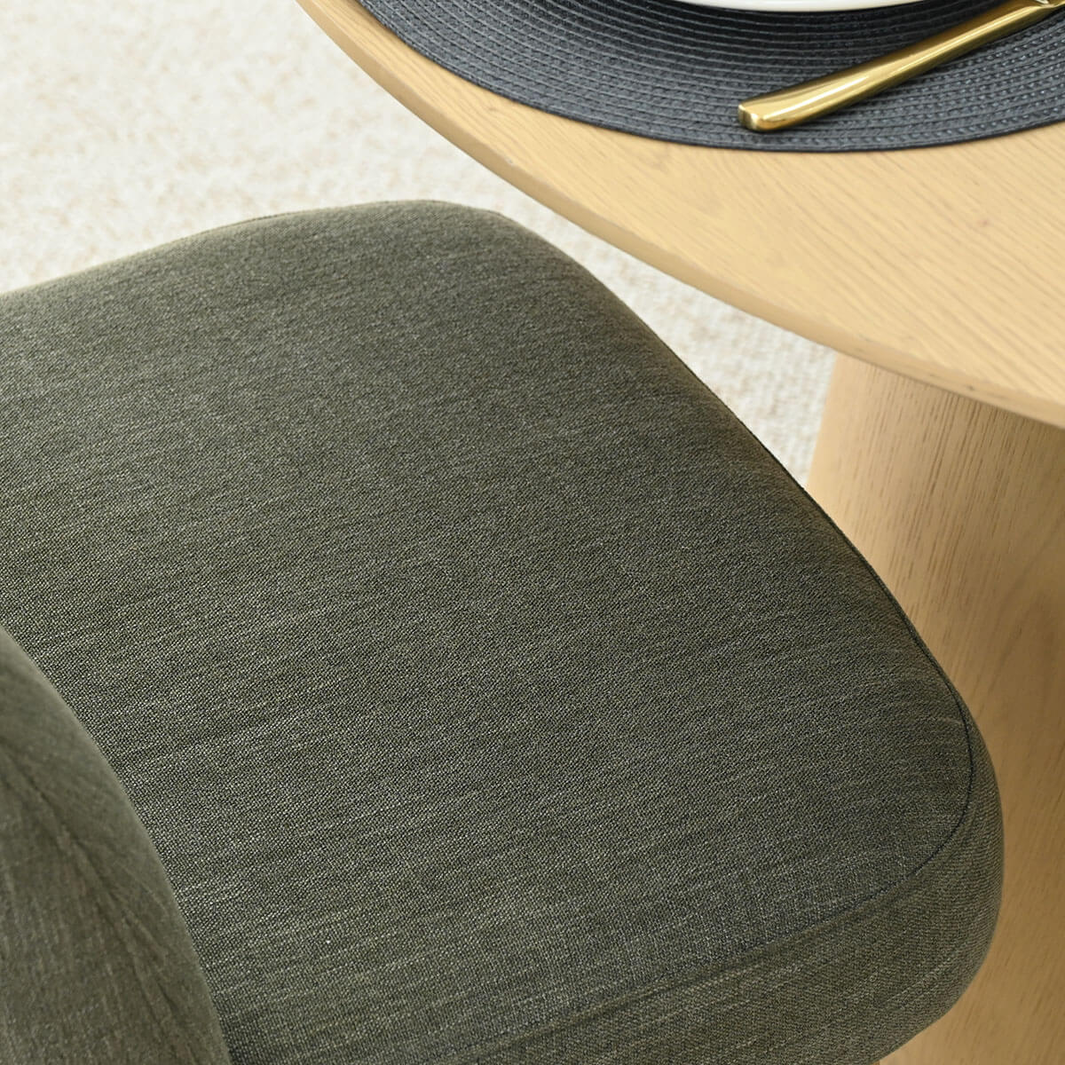 Havana Linen Upholstered Dining Chair with Solid Wood Legs (Set of 2)