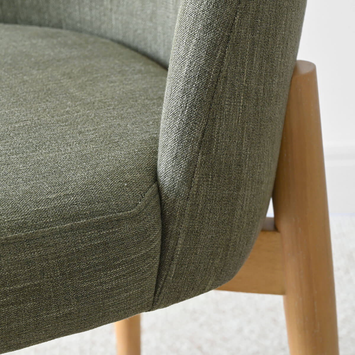 Havana Linen Upholstered Dining Chair with Solid Wood Legs (Set of 2)