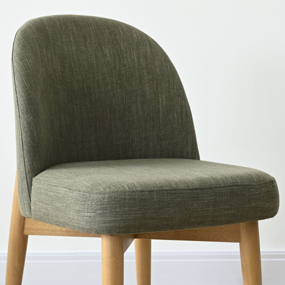 Havana Linen Upholstered Dining Chair with Solid Wood Legs (Set of 2)