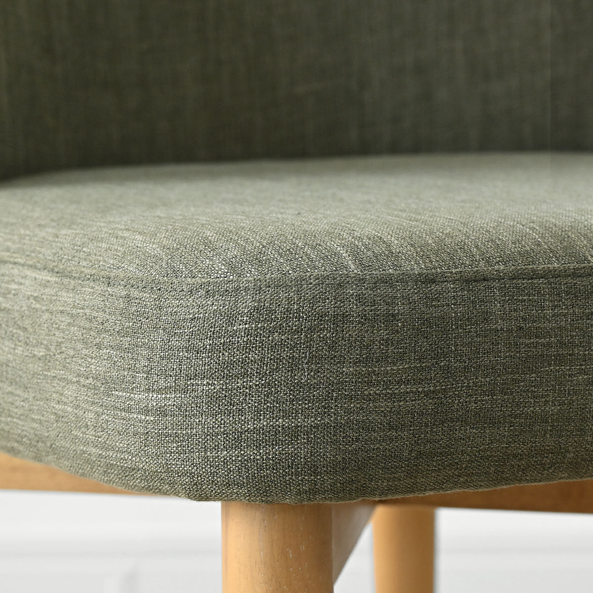 Havana Linen Upholstered Dining Chair with Solid Wood Legs (Set of 2)