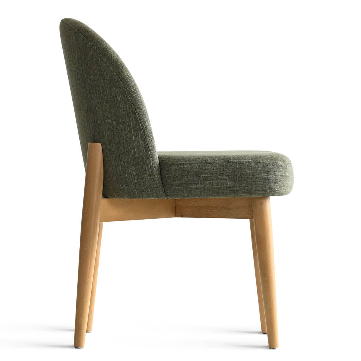 Havana Linen Upholstered Dining Chair with Solid Wood Legs (Set of 2)