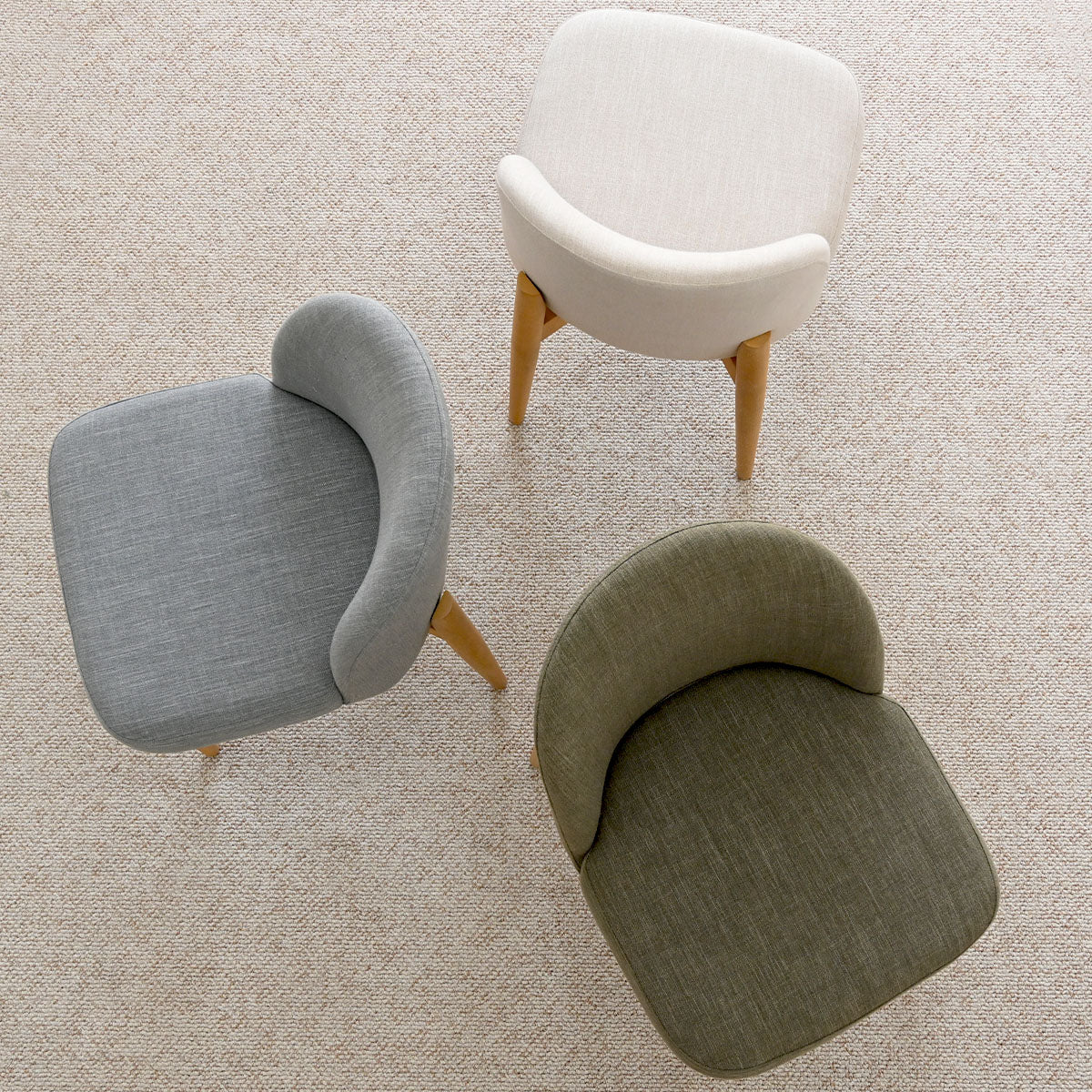 Havana Linen Upholstered Dining Chair with Solid Wood Legs (Set of 2)