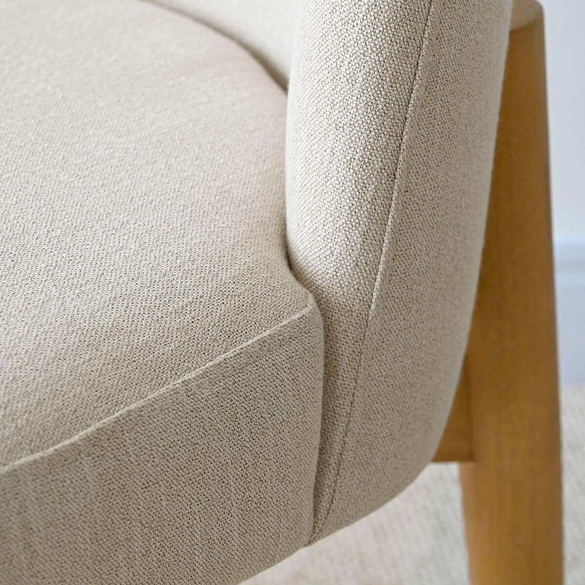 Havana Linen Upholstered Dining Chair with Solid Wood Legs (Set of 2)