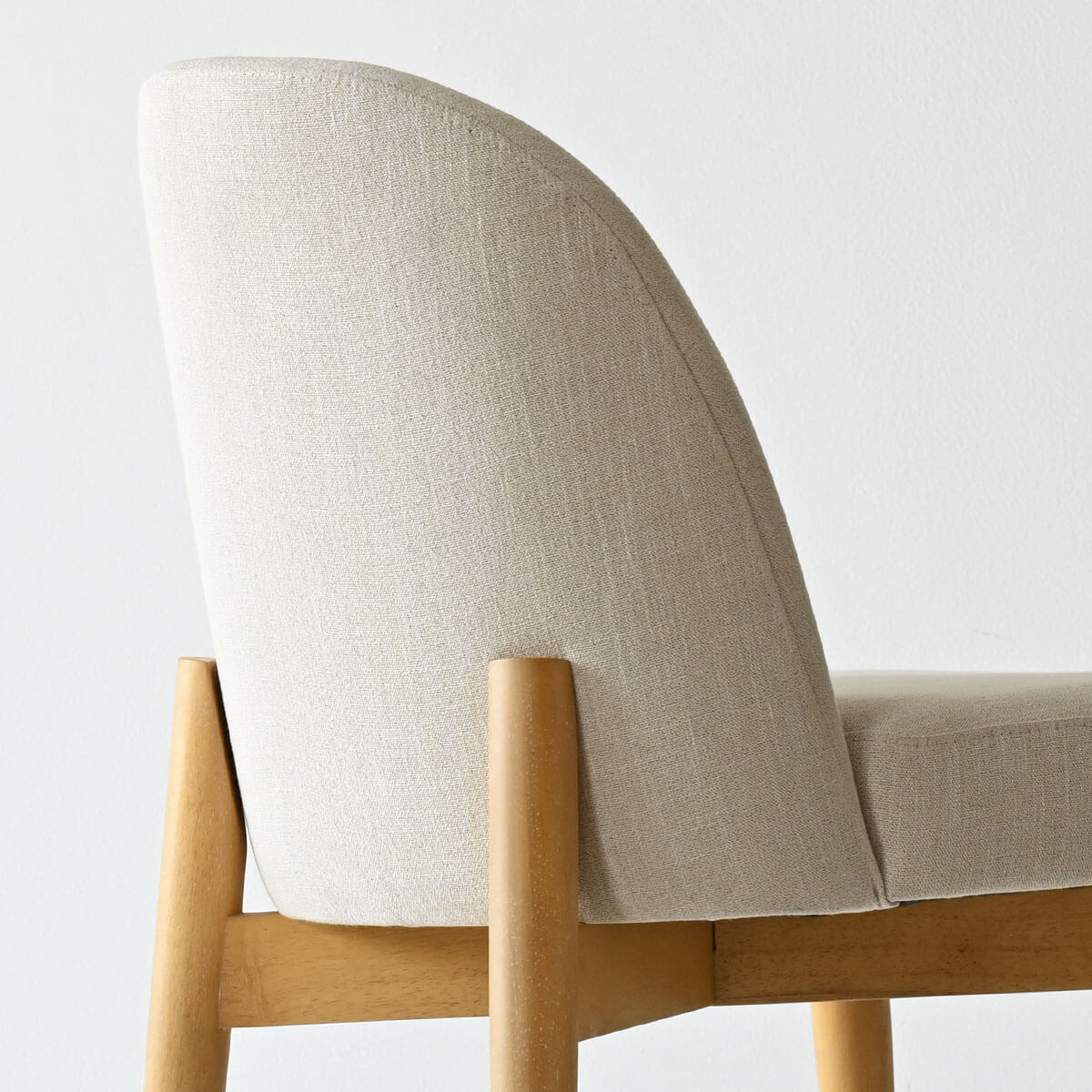 Havana Linen Upholstered Dining Chair with Solid Wood Legs (Set of 2)