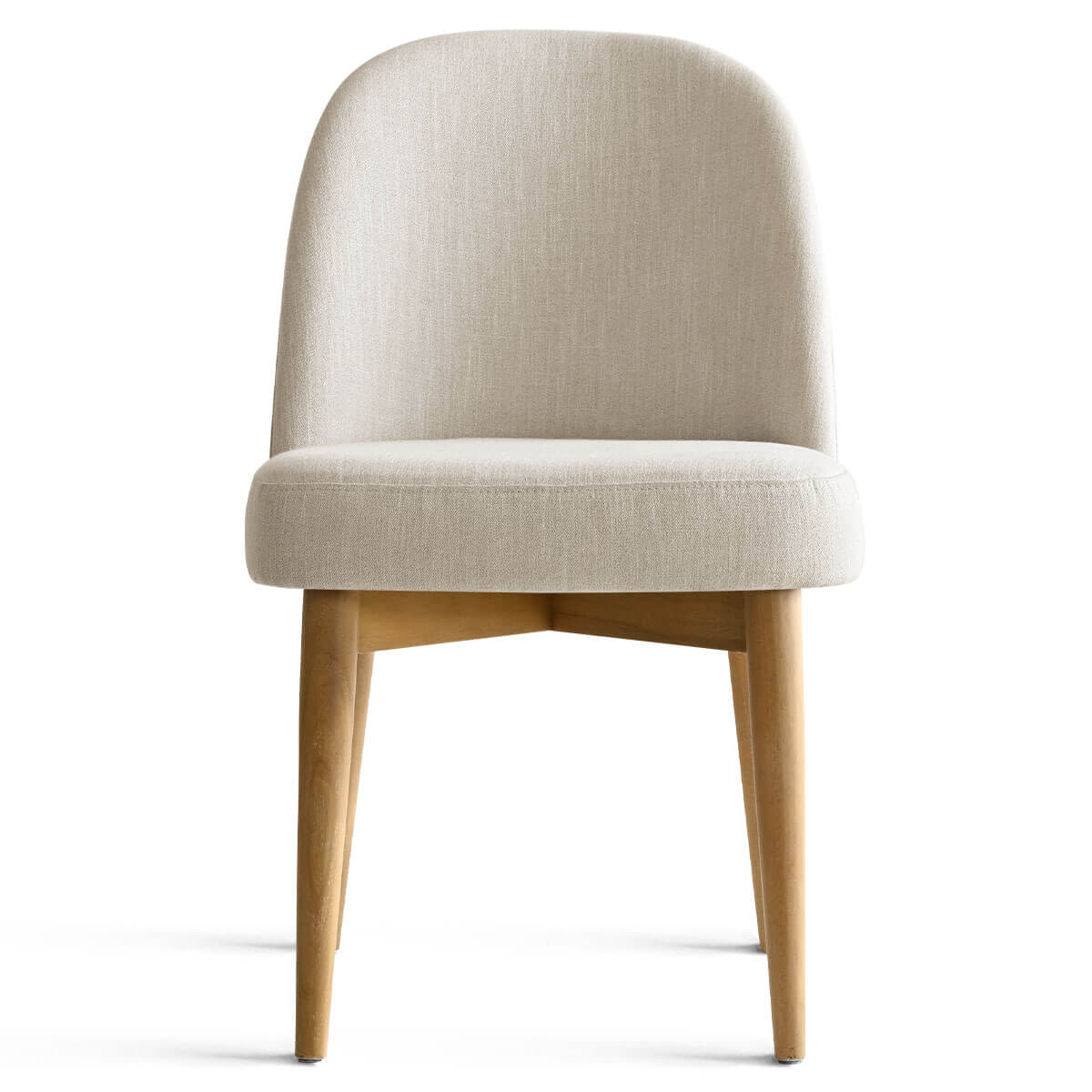 Havana Linen Upholstered Dining Chair with Solid Wood Legs (Set of 2)