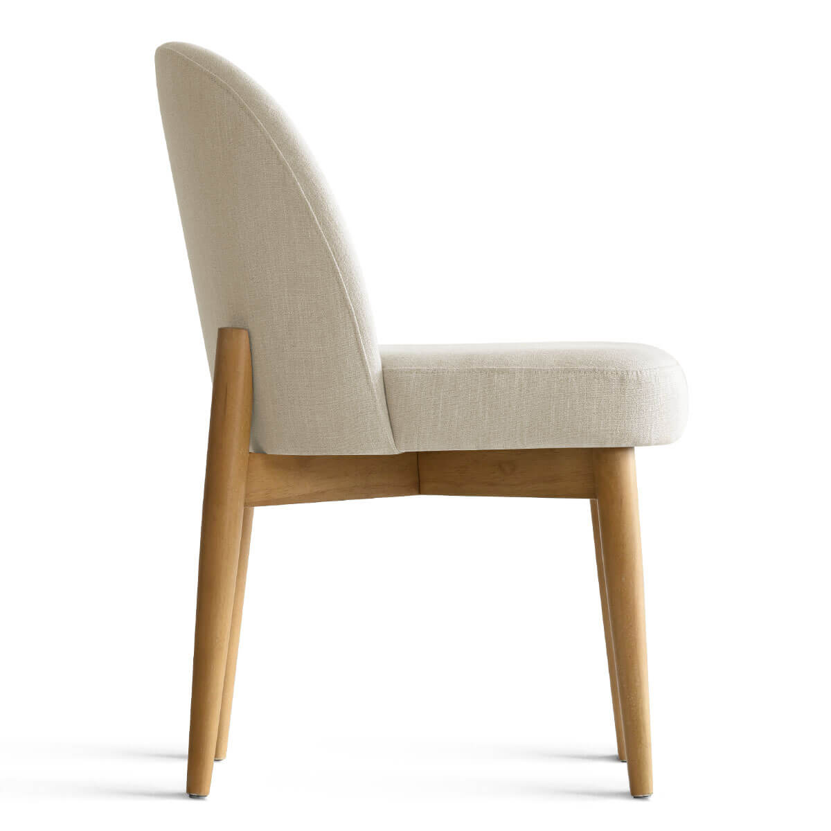 Havana Linen Upholstered Dining Chair with Solid Wood Legs (Set of 2)
