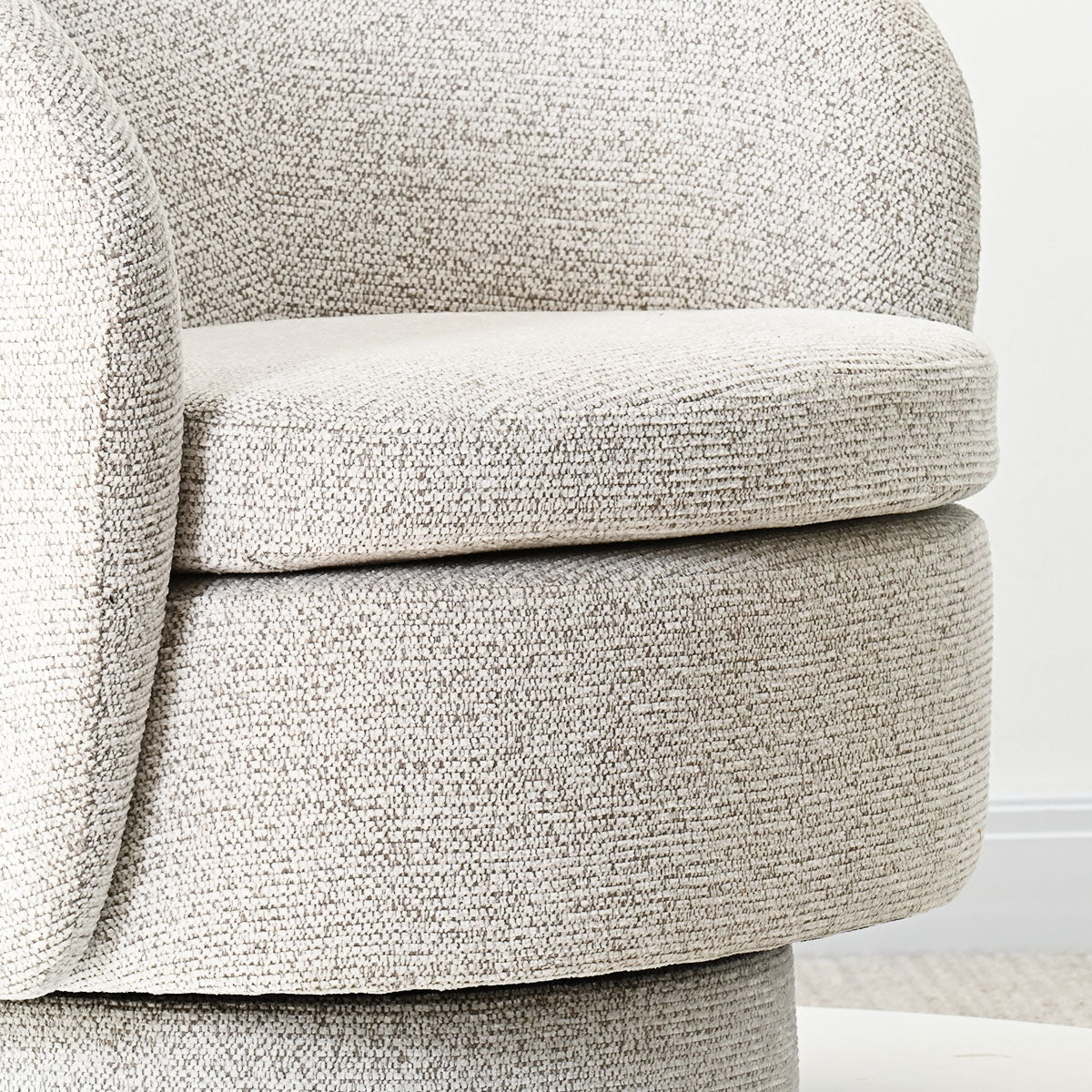 Hera Upholstered Swivel Barrel Chair (1-Piece)