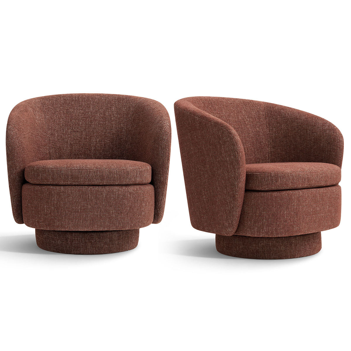 Hera Upholstered Swivel Barrel Chair (1-Piece)