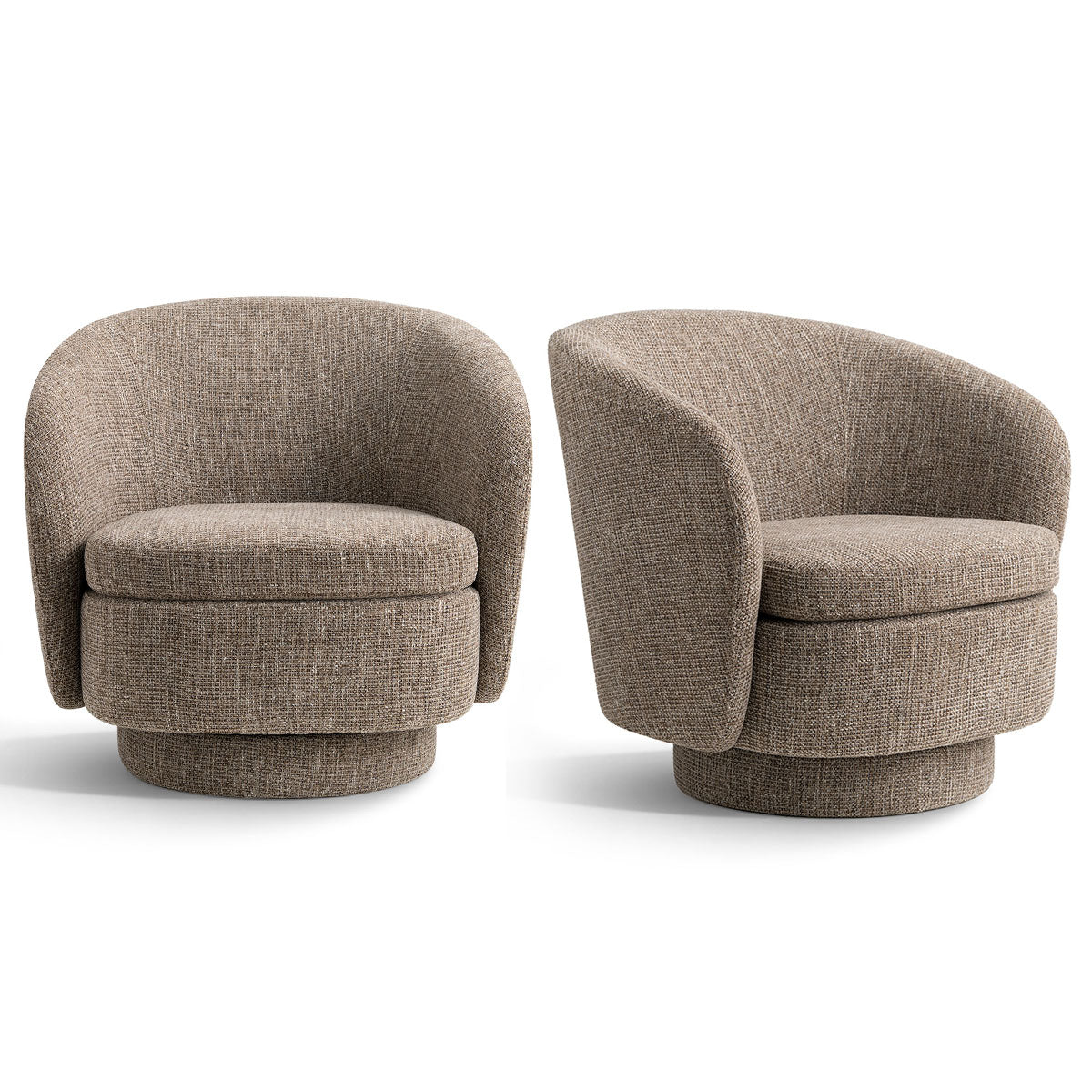 Hera Upholstered Swivel Barrel Chair (1-Piece)