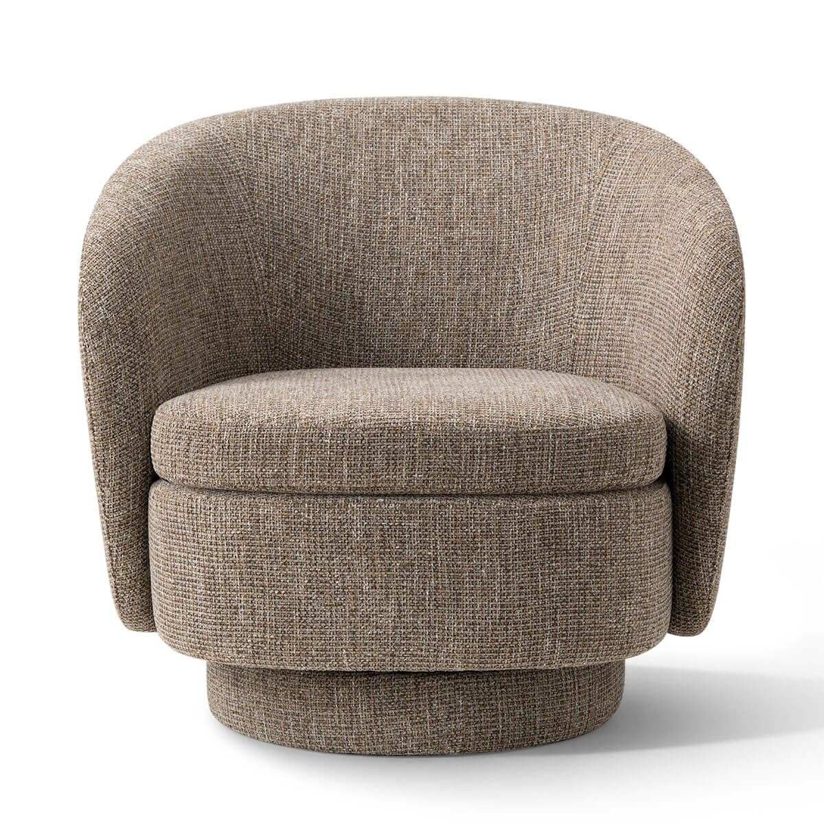 Hera Upholstered Swivel Barrel Chair (1-Piece)