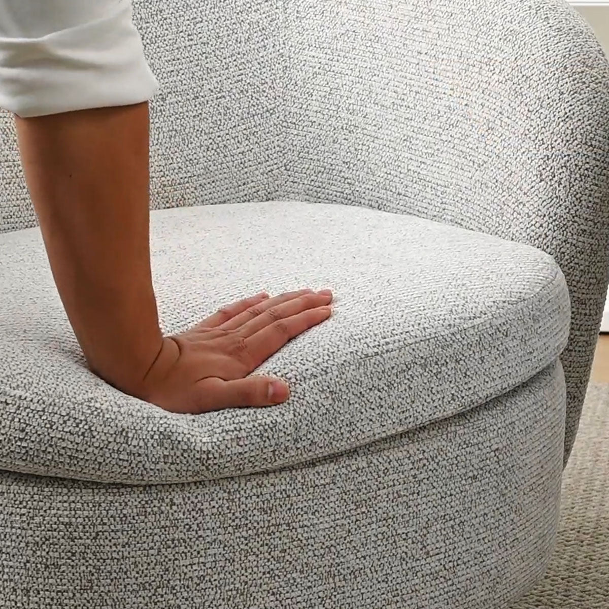 Hera Upholstered Swivel Barrel Chair (1-Piece)