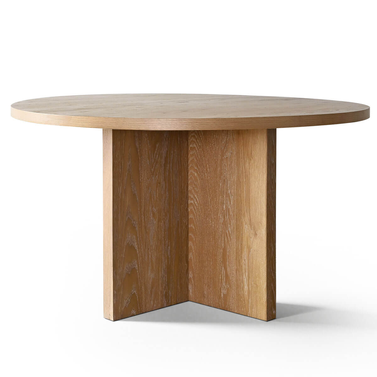 Houston 52" Round Solid Wooden Dining Table with Cross Pedestal