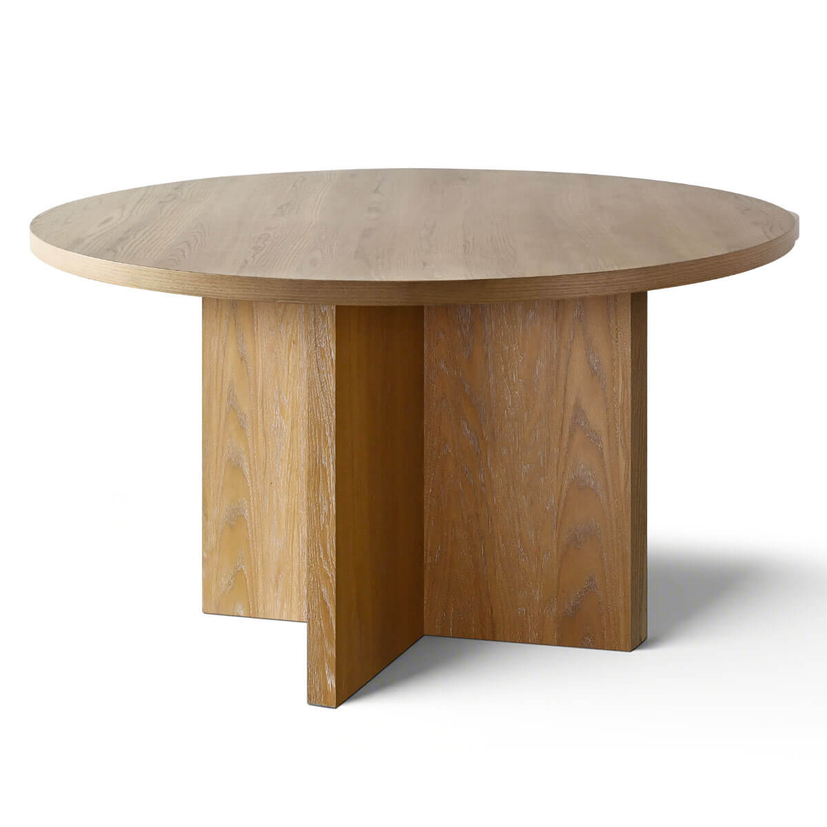 Houston 52" Round Solid Wooden Dining Table with Cross Pedestal