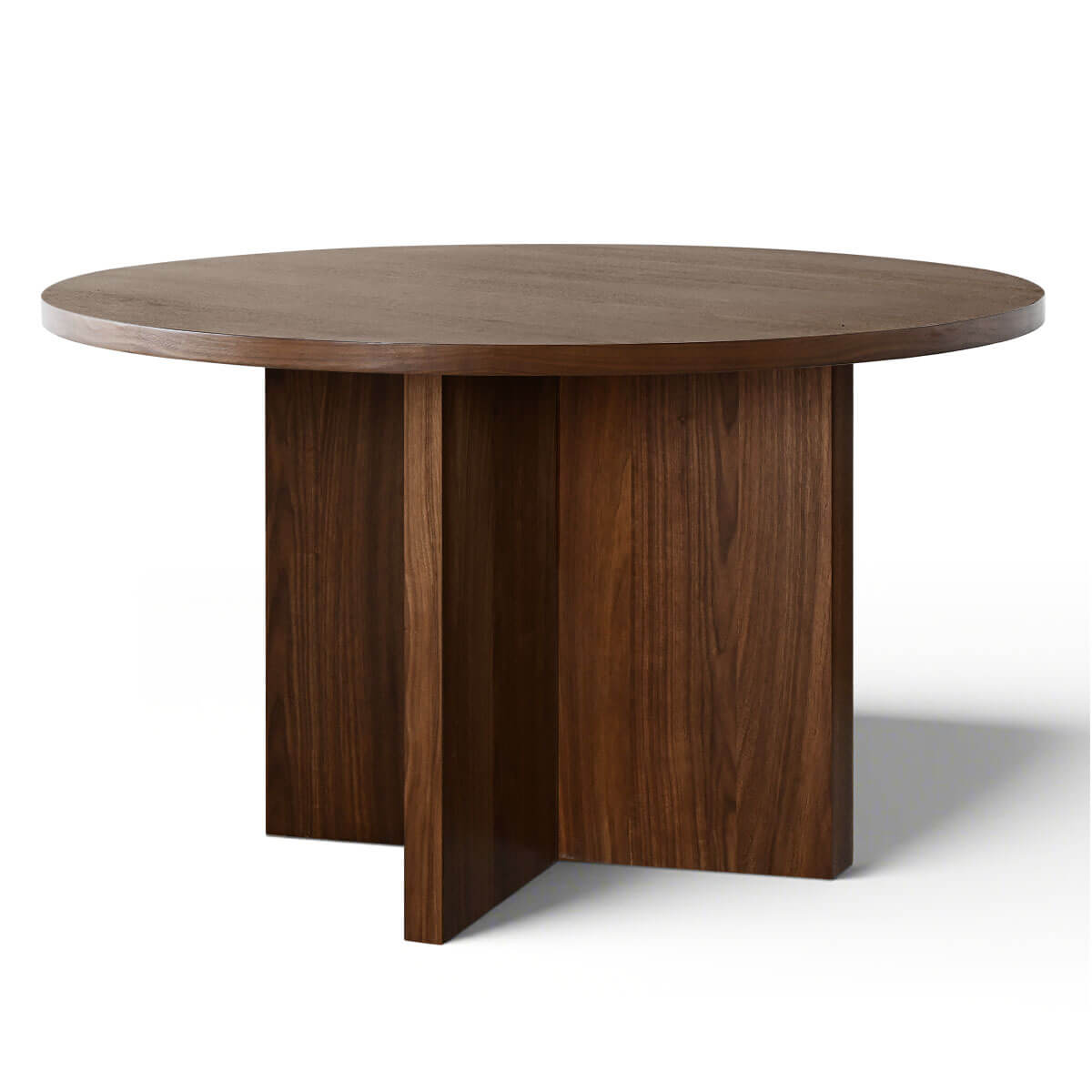 Houston 52" Round Solid Wooden Dining Table with Cross Pedestal