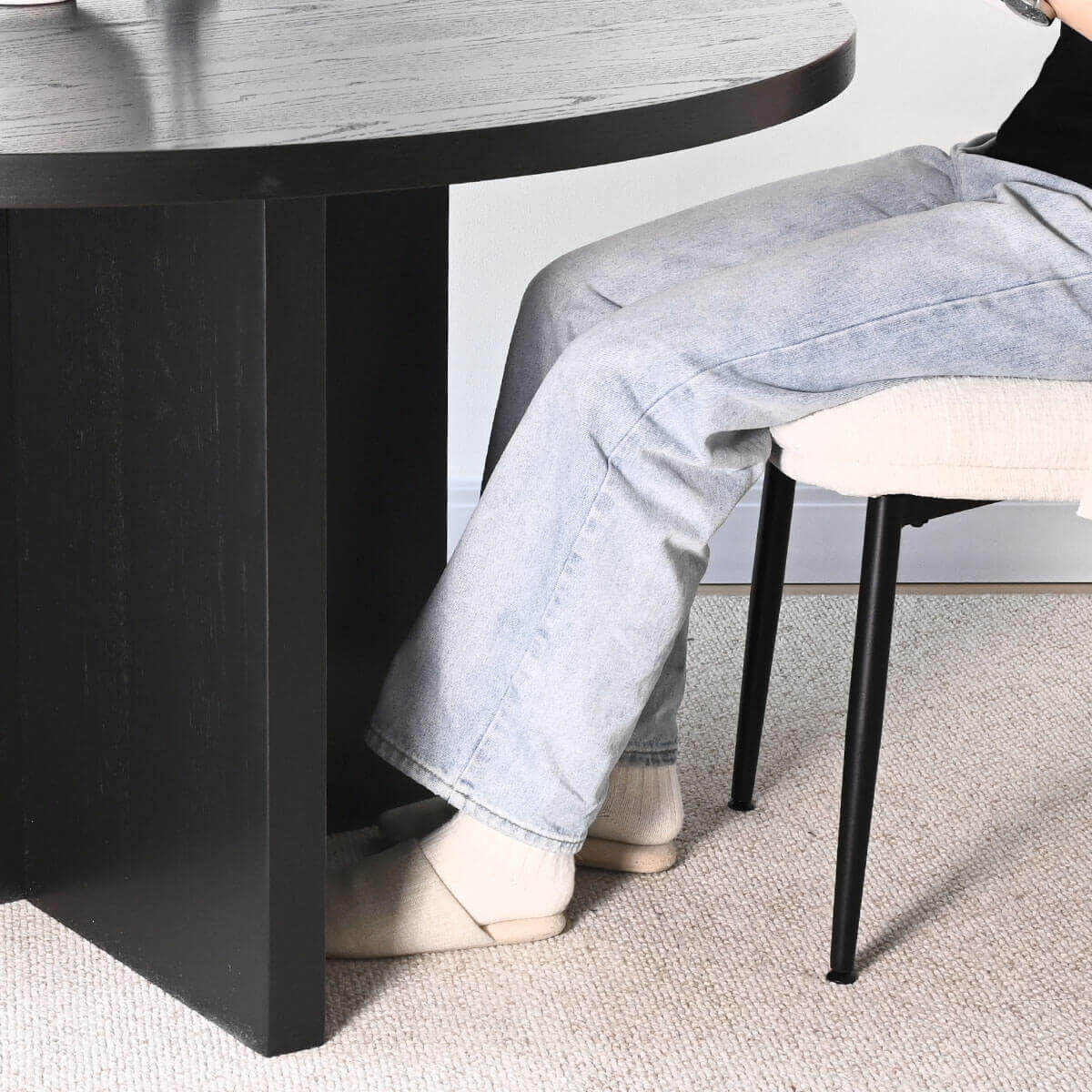 Houston 60" Round Solid Wooden Dining Table with Cross Pedestal