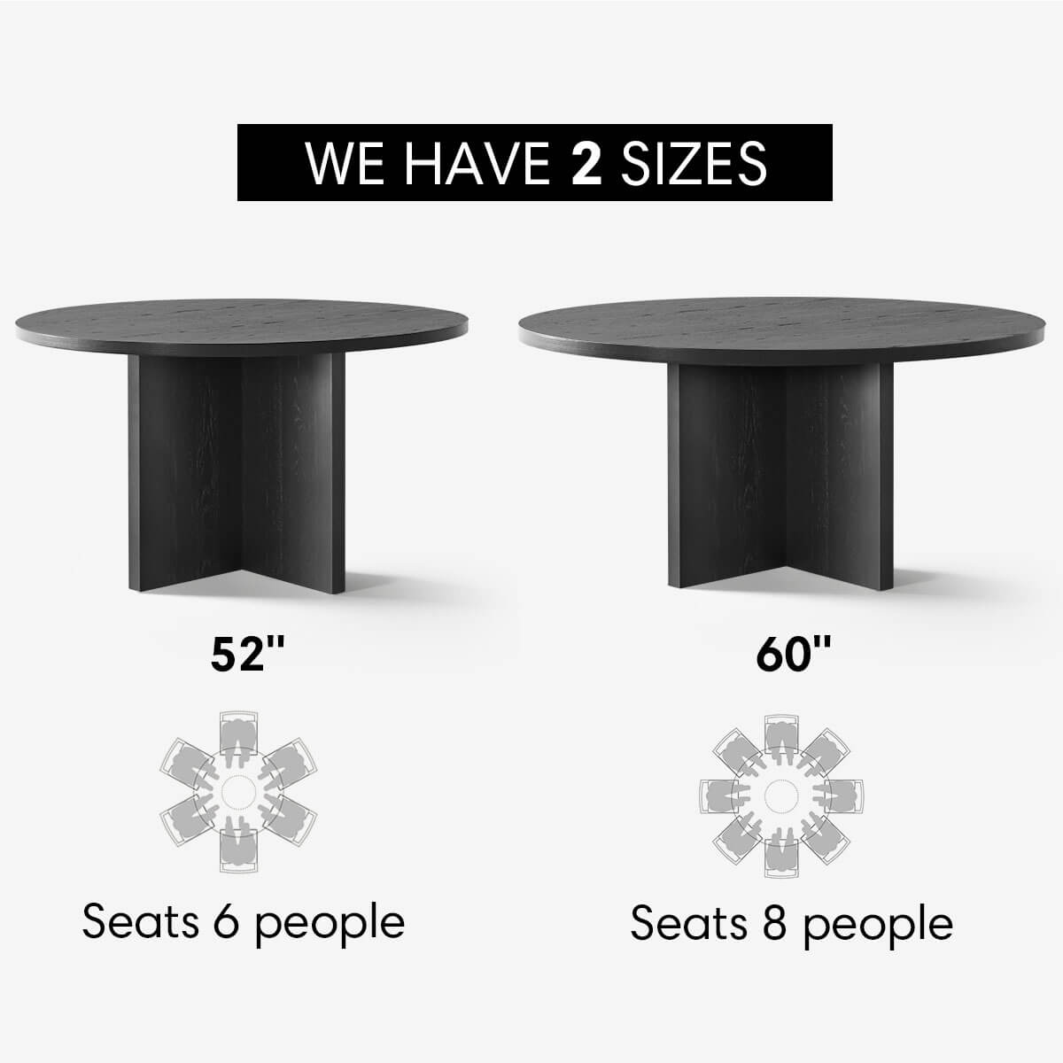 Houston 60" Round Solid Wooden Dining Table with Cross Pedestal