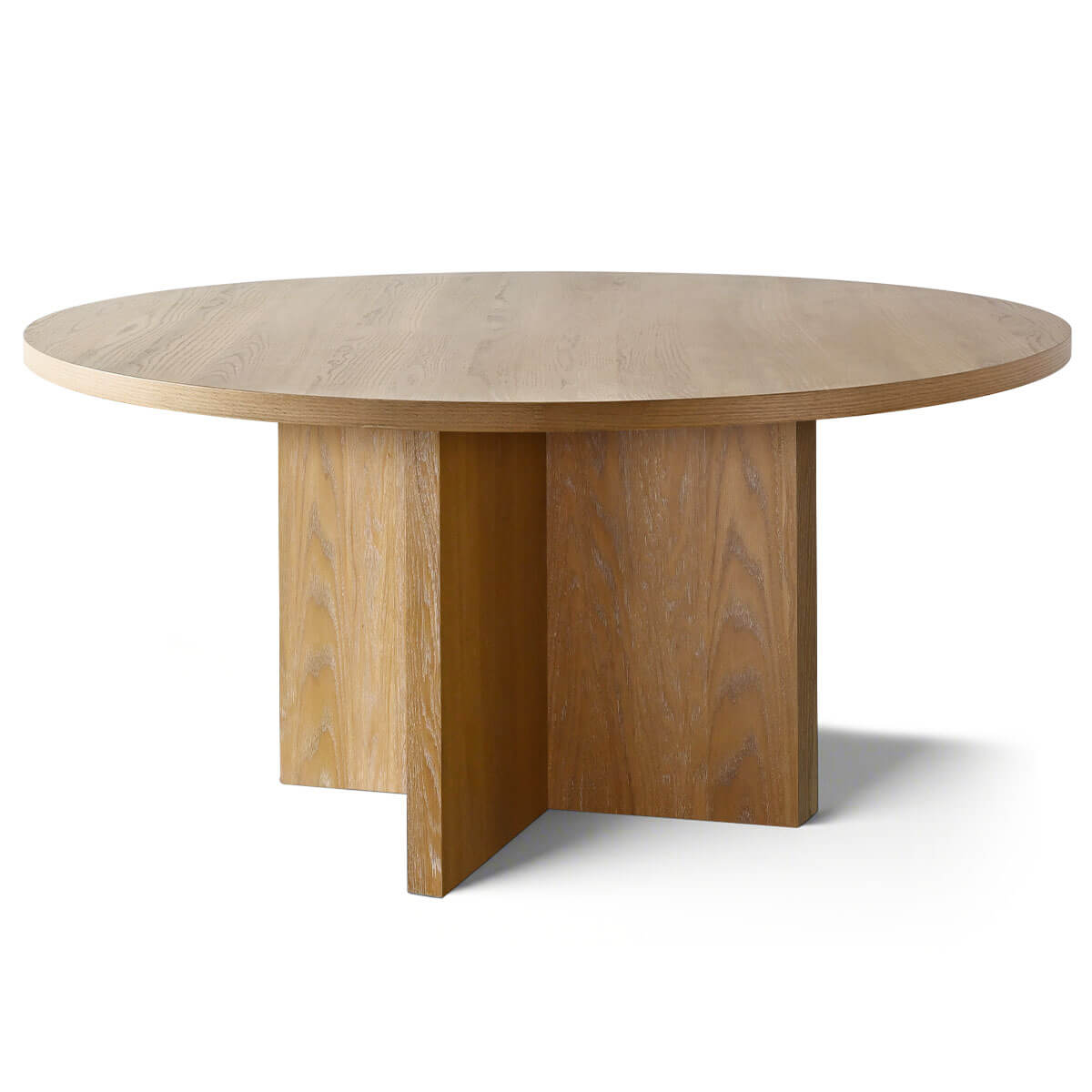 Houston 60" Round Solid Wooden Dining Table with Cross Pedestal