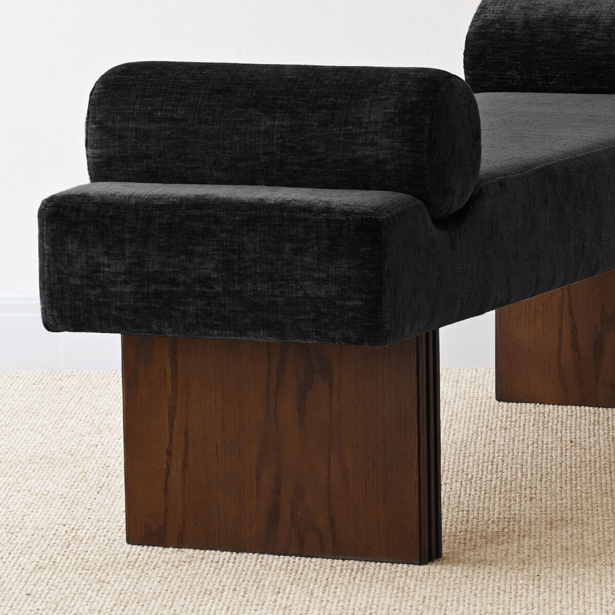 Jasmine 60" Modern Chenille Upholstered Bench