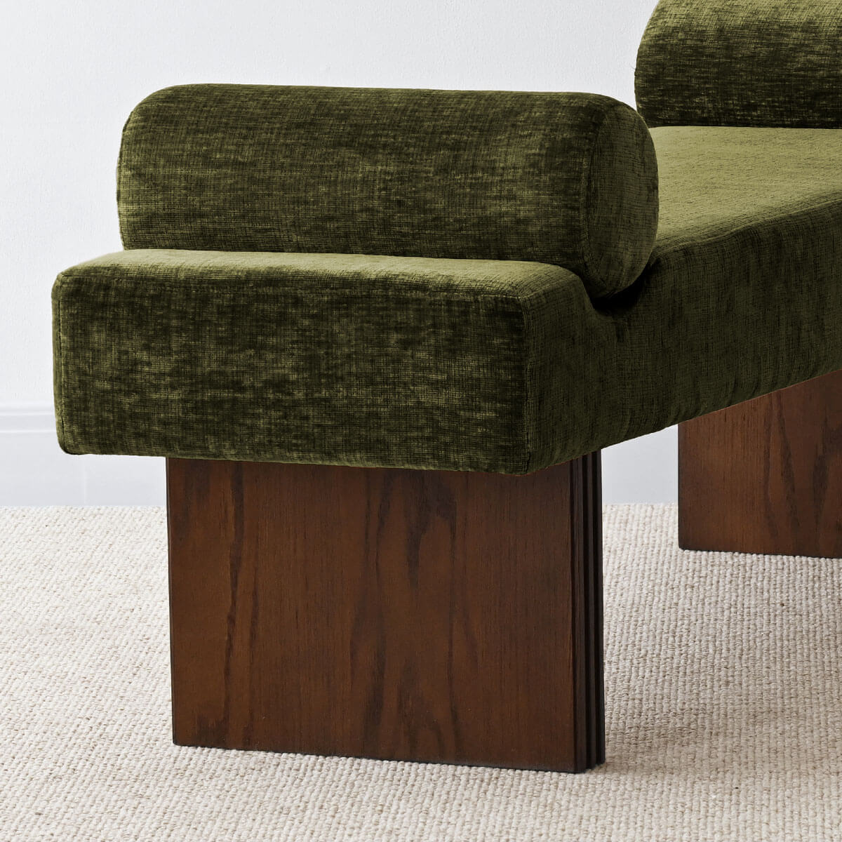 Jasmine 60" Modern Chenille Upholstered Bench