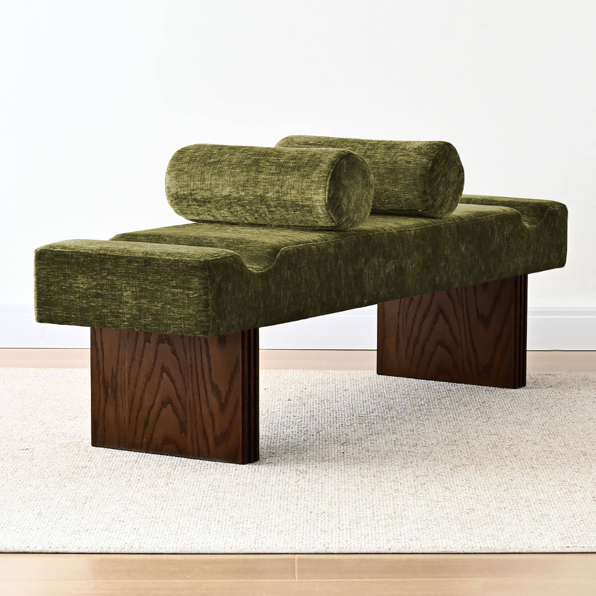 Jasmine 60" Modern Chenille Upholstered Bench