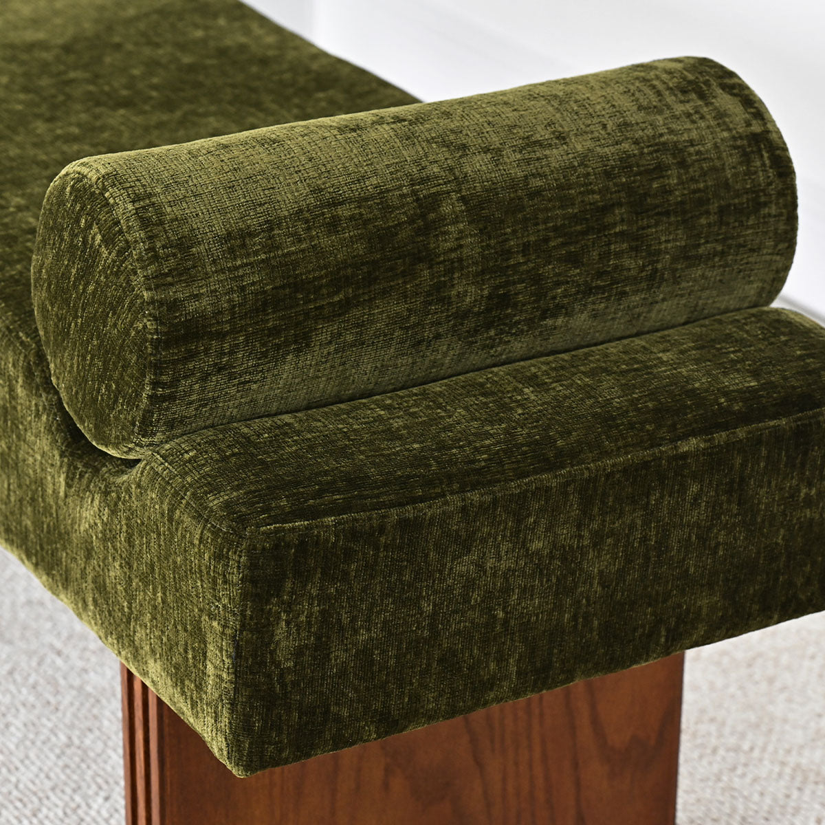 Jasmine 60" Modern Chenille Upholstered Bench