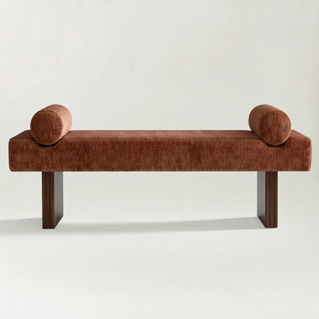 Jasmine 60" Modern Chenille Upholstered Bench