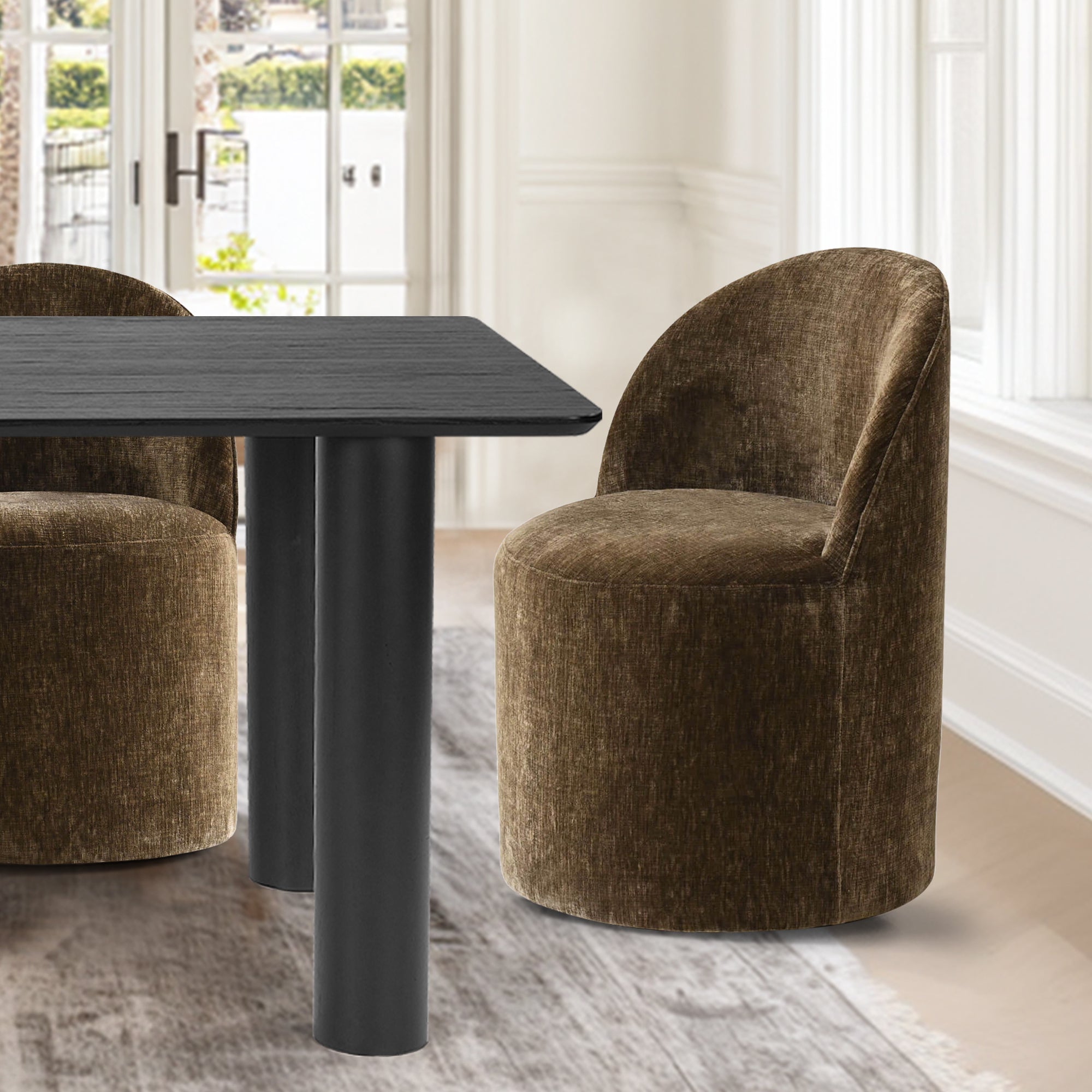 Johson & Doris 67" Black Oval Dining Table Set for 4 (5-Piece)